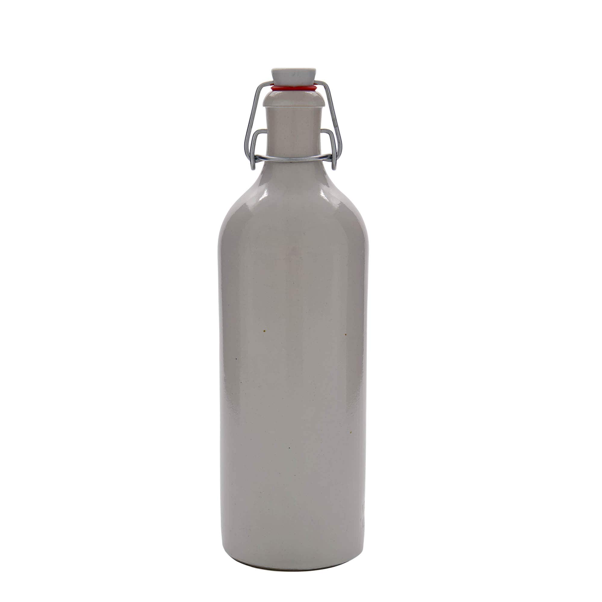 750 ml Tonkrug, Steinzeug, weiß, Mündung: Bügelverschluss 750 ml Tonkrug, Steinzeug, weiß, Mündung: Bügelverschluss