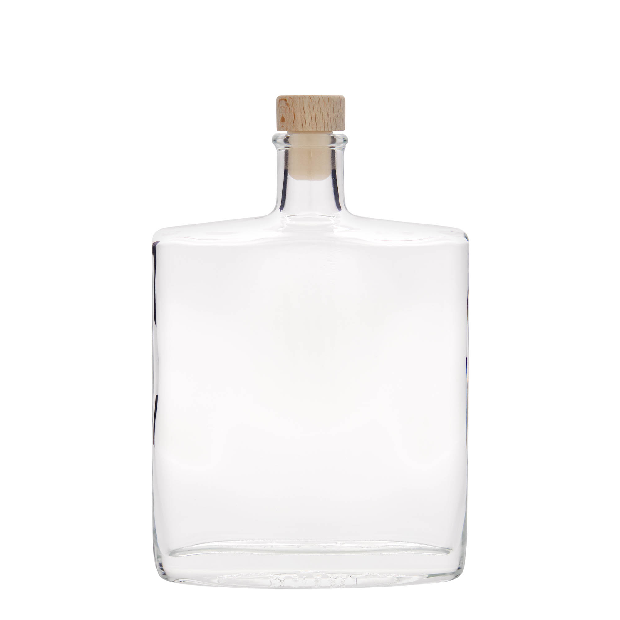 500 ml Glasflasche 'Zorbas', oval, Mündung: Kork 500 ml Glasflasche 'Zorbas', oval, Mündung: Kork