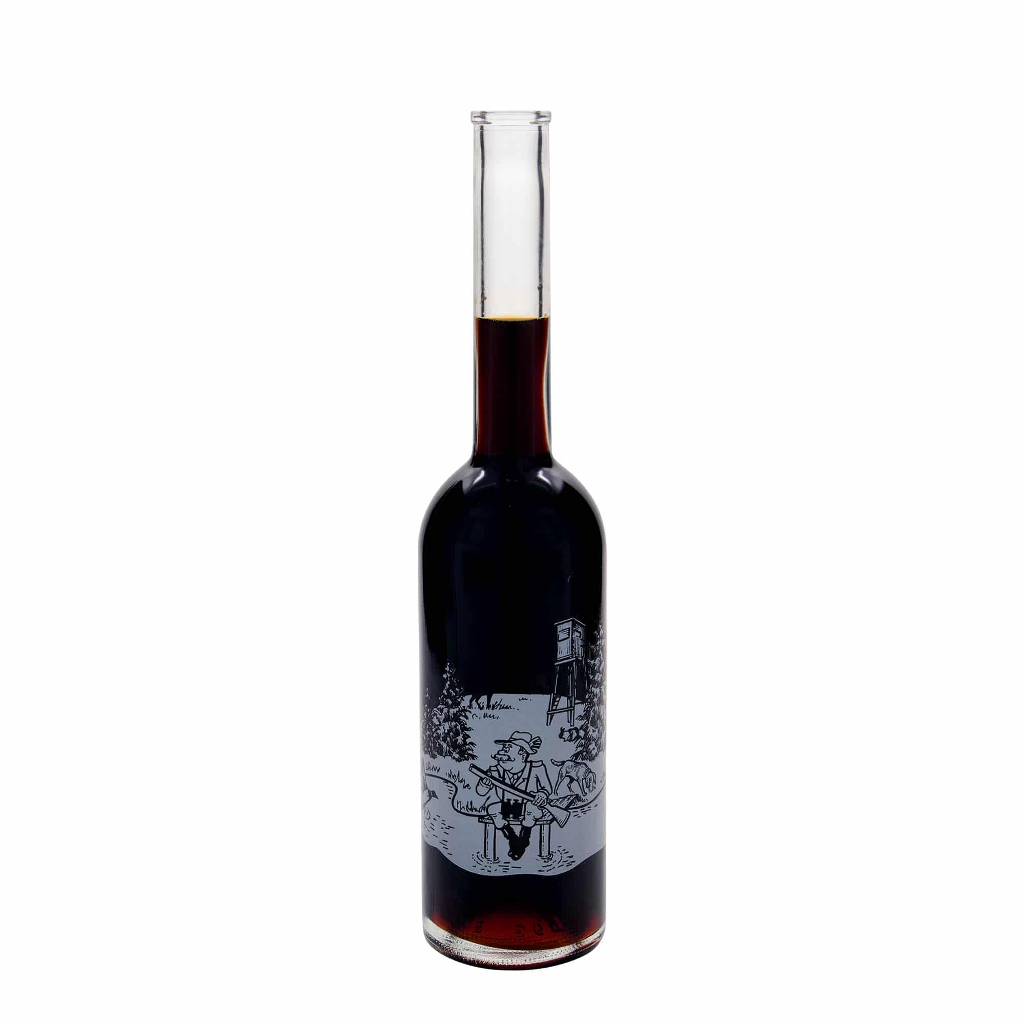 500 ml Glasflasche „Opera“, Motiv: Jäger, Mündung: Kork