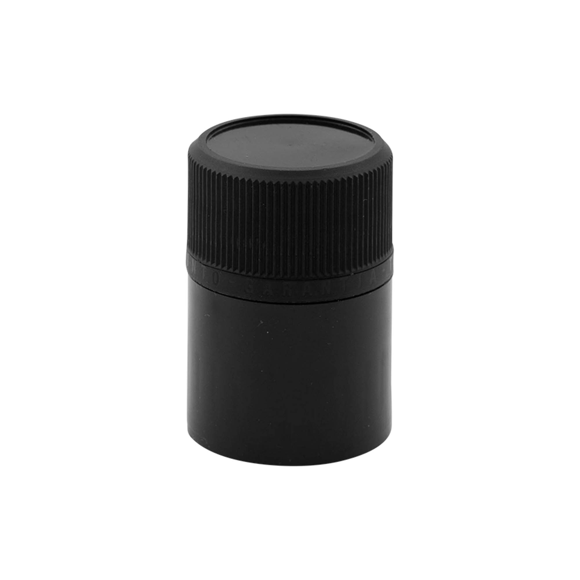 DOP-Originalitäts-Verschluss mit Ausgießer, PE-Kunststoff, schwarz DOP-Originalitäts-Verschluss mit Ausgießer, PE-Kunststoff, schwarz