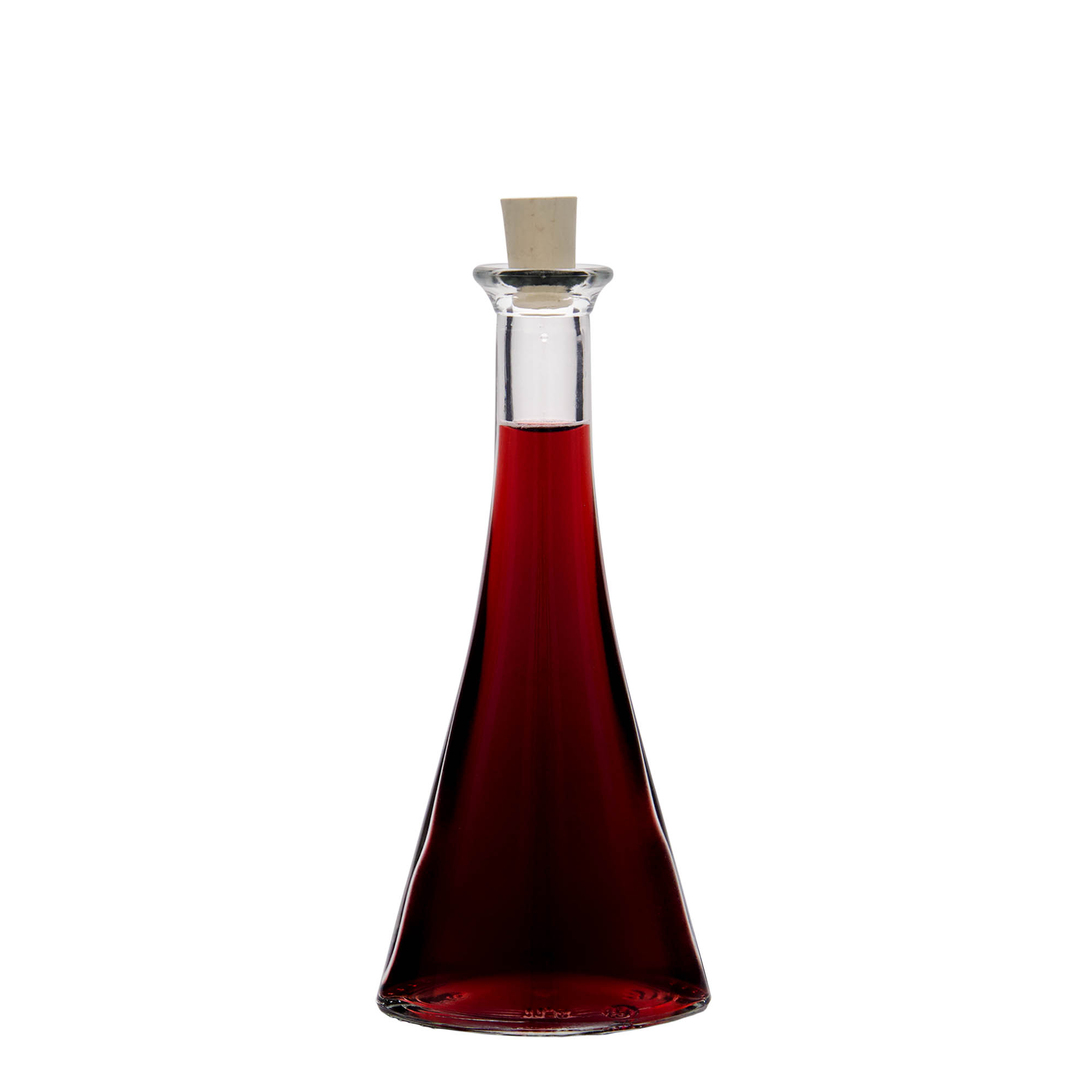 100 ml Glasflasche 'Veronica', halbrund, Mündung: Kork