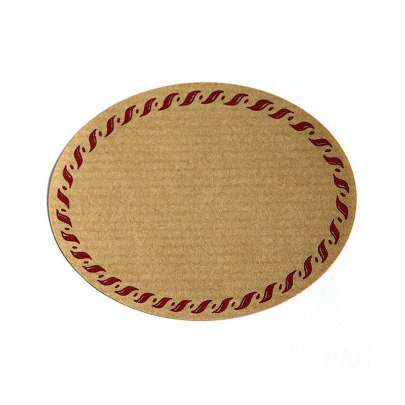 Naturetikett 'Kordelrand', oval, Papier, rot-braun Naturetikett 'Kordelrand', oval, Papier, rot-braun