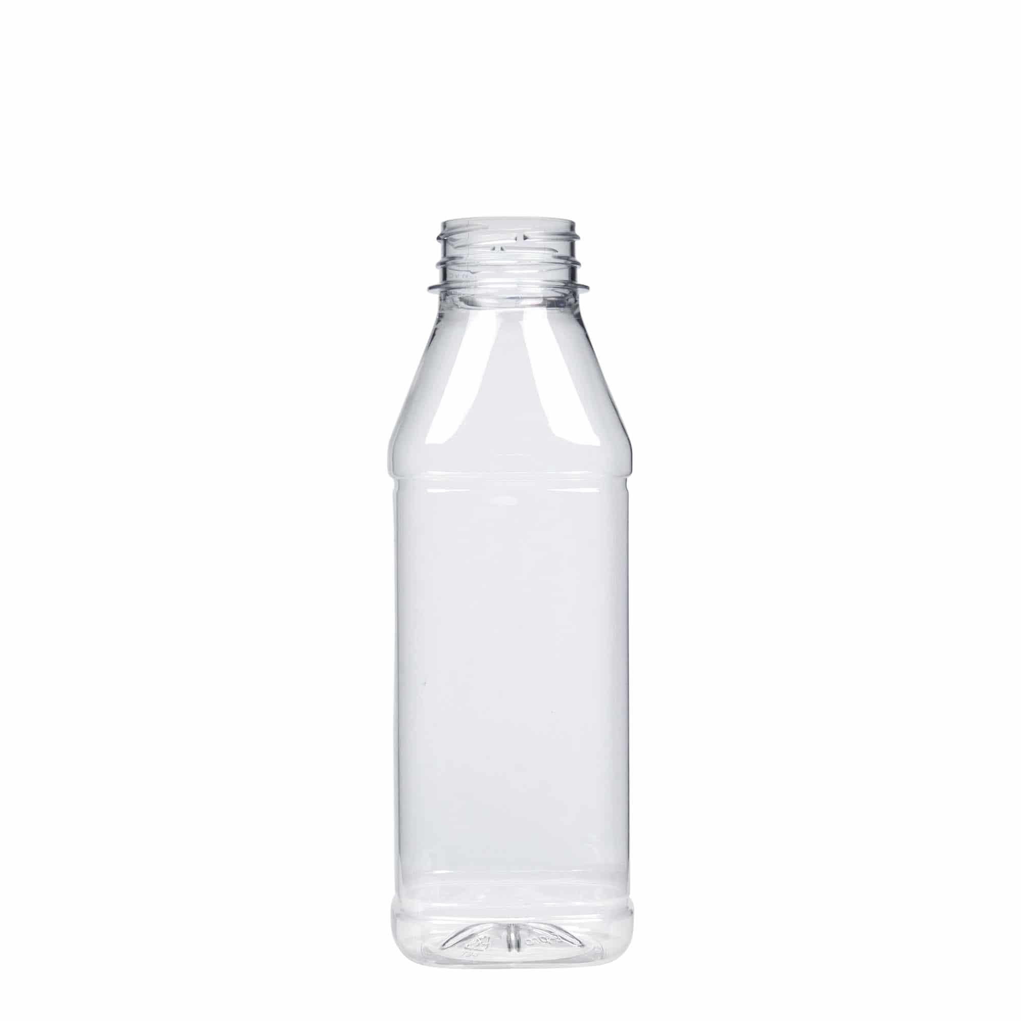 500 ml PET-Flasche 'Milk and Juice Carré', quadratisch, Kunststoff, Mündung: 38 mm 500 ml PET-Flasche 'Milk and Juice Carré', quadratisch, Kunststoff, Mündung: 38 mm