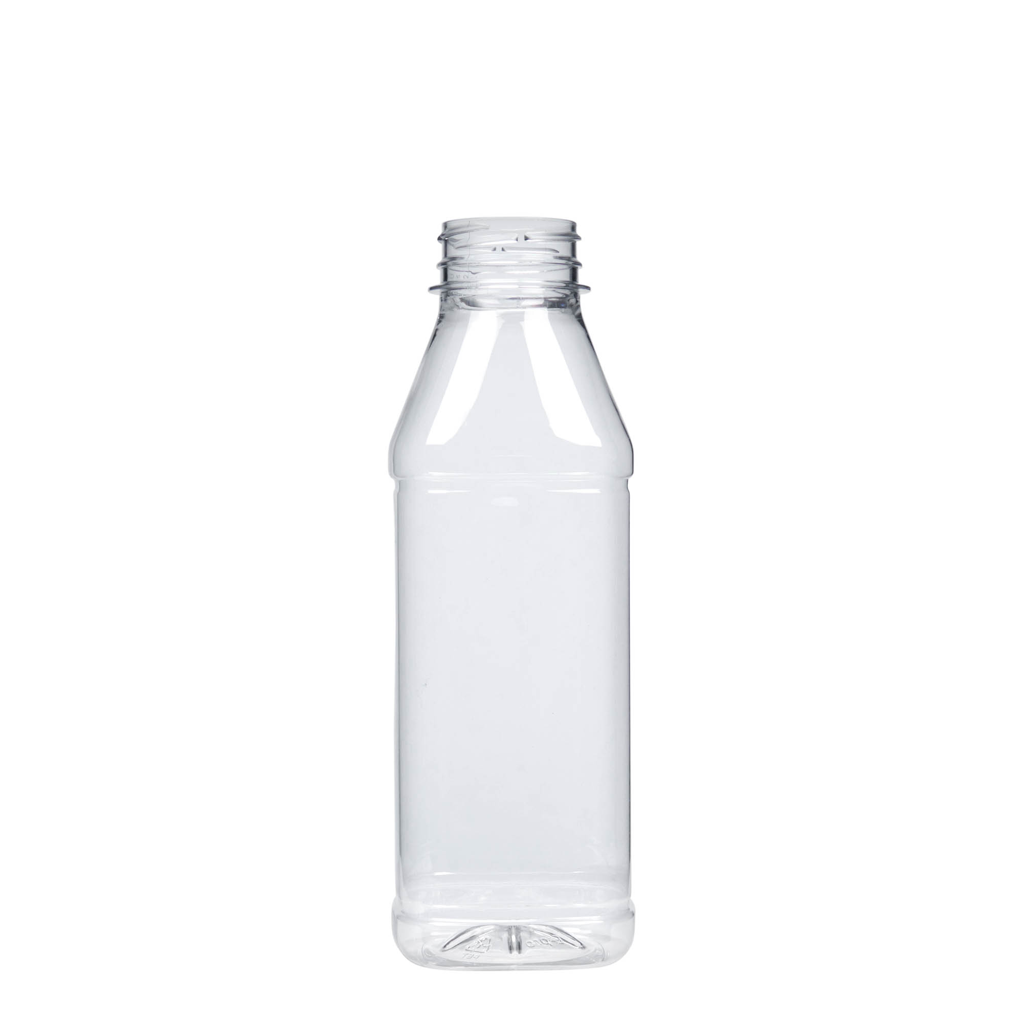 500 ml PET-Flasche 'Milk and Juice Carré', quadratisch, Kunststoff, Mündung: 38 mm