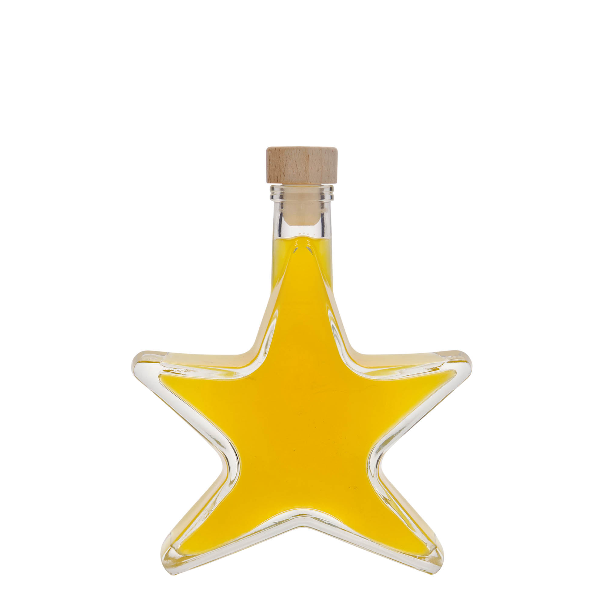 200 ml Glasflasche 'Stern', Mündung: Kork 200 ml Glasflasche 'Stern', Mündung: Kork