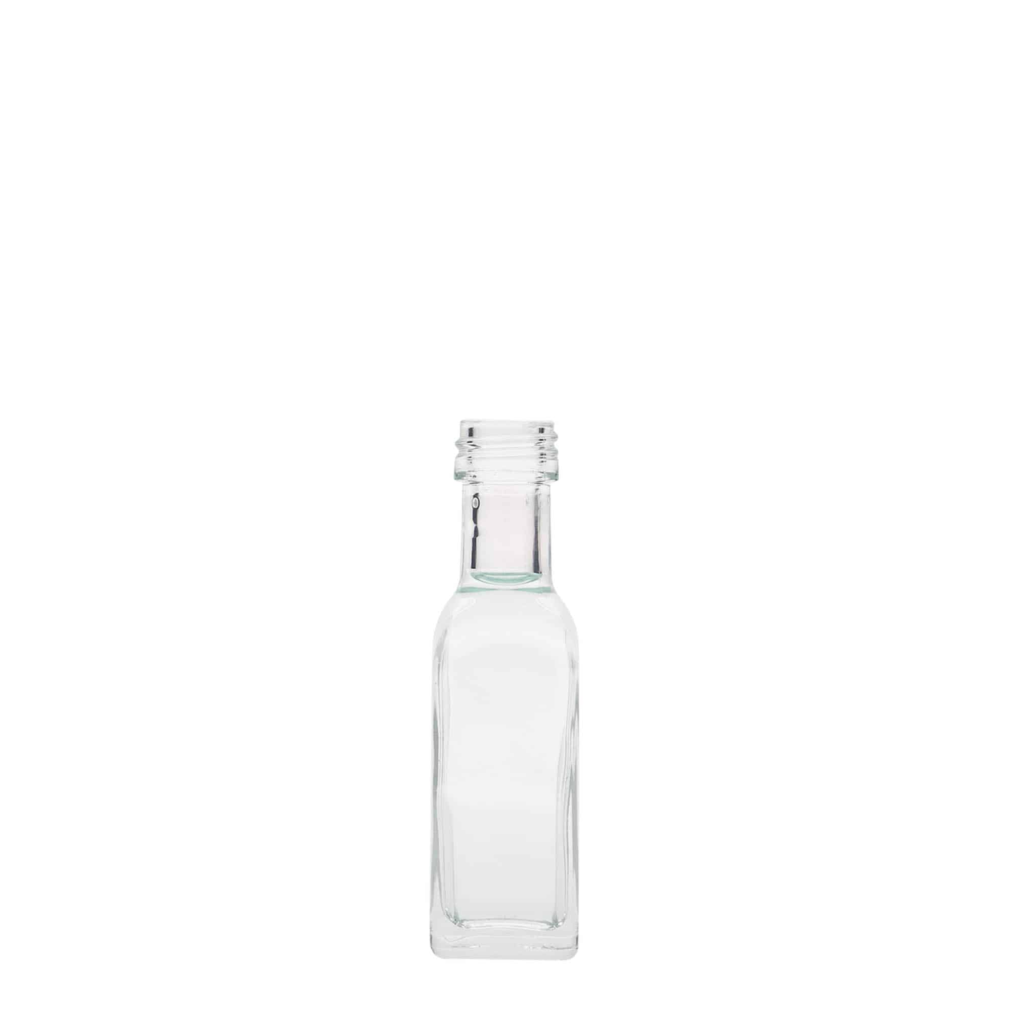 20 ml Glasflasche 'Marasca', quadratisch, Mündung: PP 18 20 ml Glasflasche 'Marasca', quadratisch, Mündung: PP 18