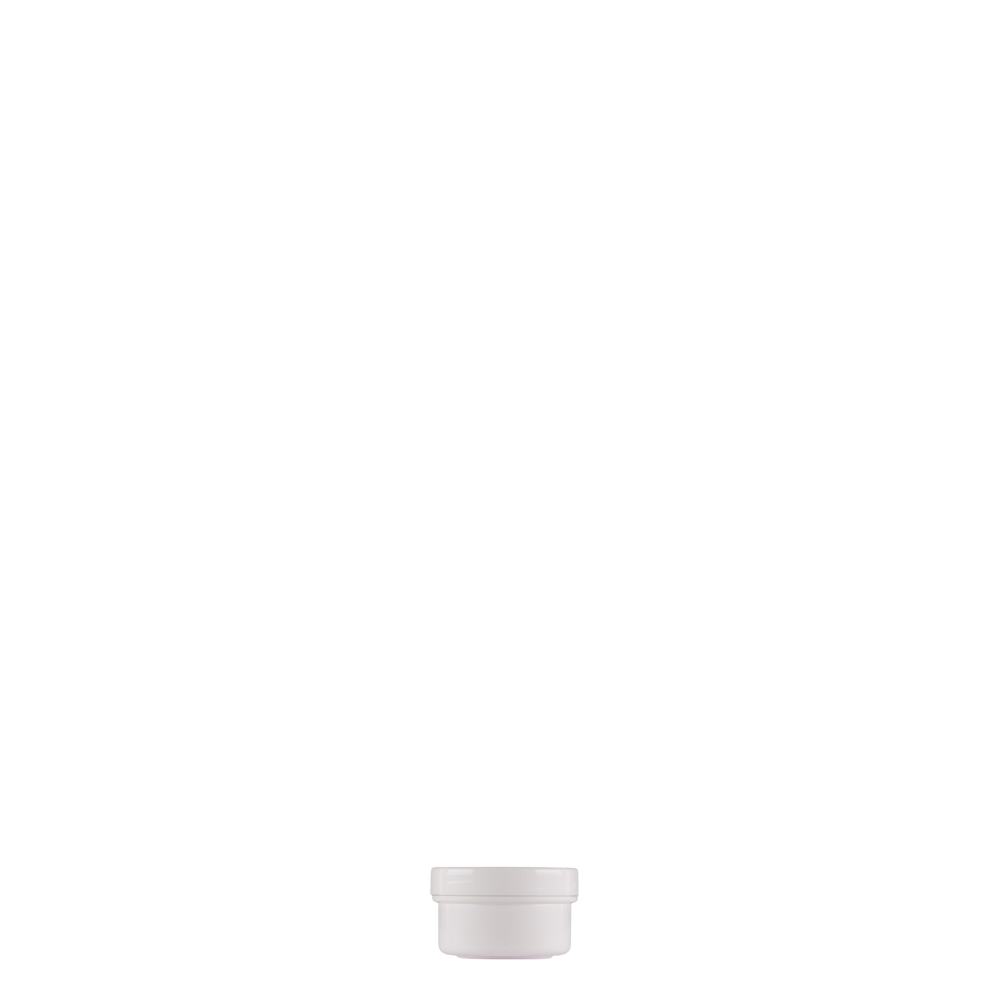6 ml Kunststoffdose 'White Line', PP, weiß, Mündung: Schraubverschluss 6 ml Kunststoffdose 'White Line', PP, weiß, Mündung: Schraubverschluss