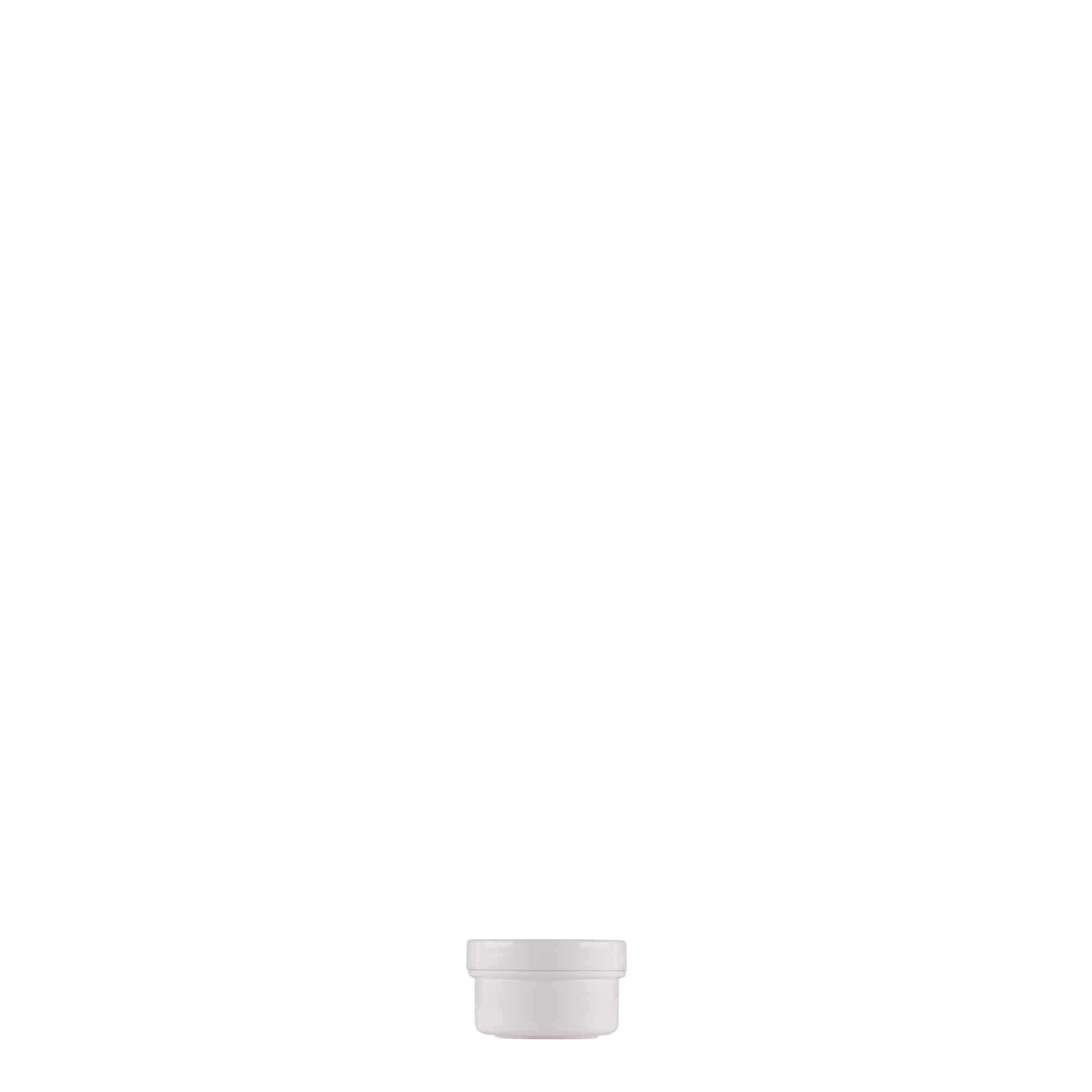 6 ml Kunststoffdose „White Line“, PP, weiß, Mündung: Schraubverschluss