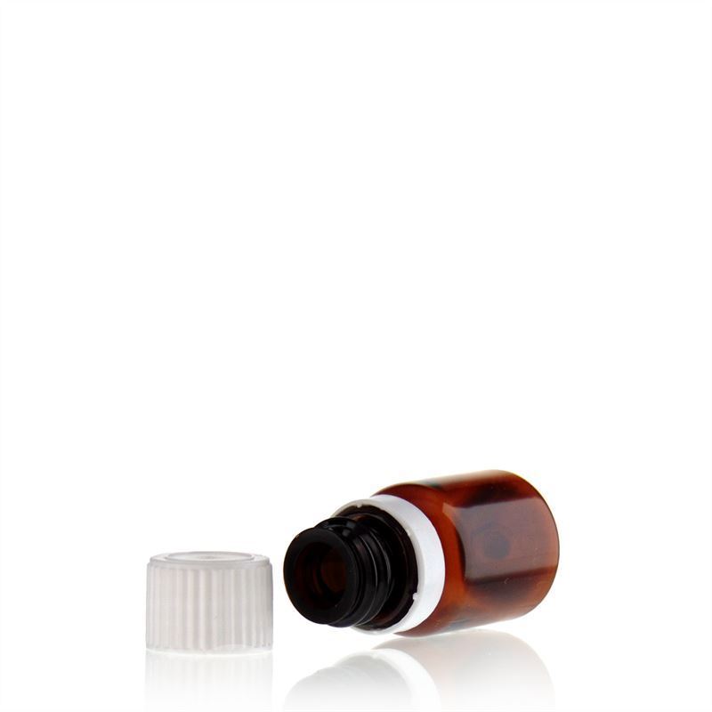10 ml PET-Medizinflasche „Easy Living“, braun, Kunststoff, Mündung: DIN 18