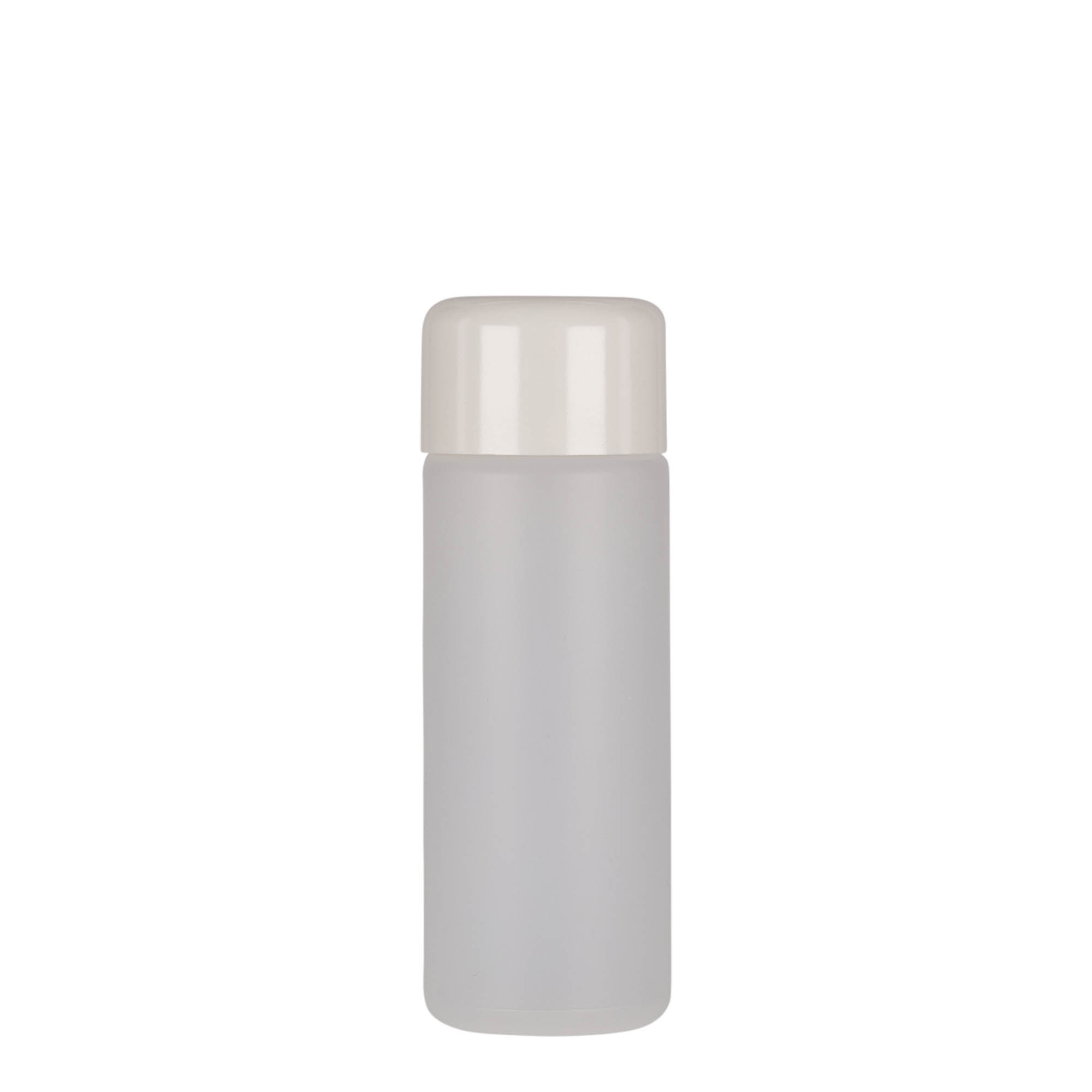 100 ml Rundflasche, PE-Kunststoff, natur, Mündung: Schraubverschluss 100 ml Rundflasche, PE-Kunststoff, natur, Mündung: Schraubverschluss