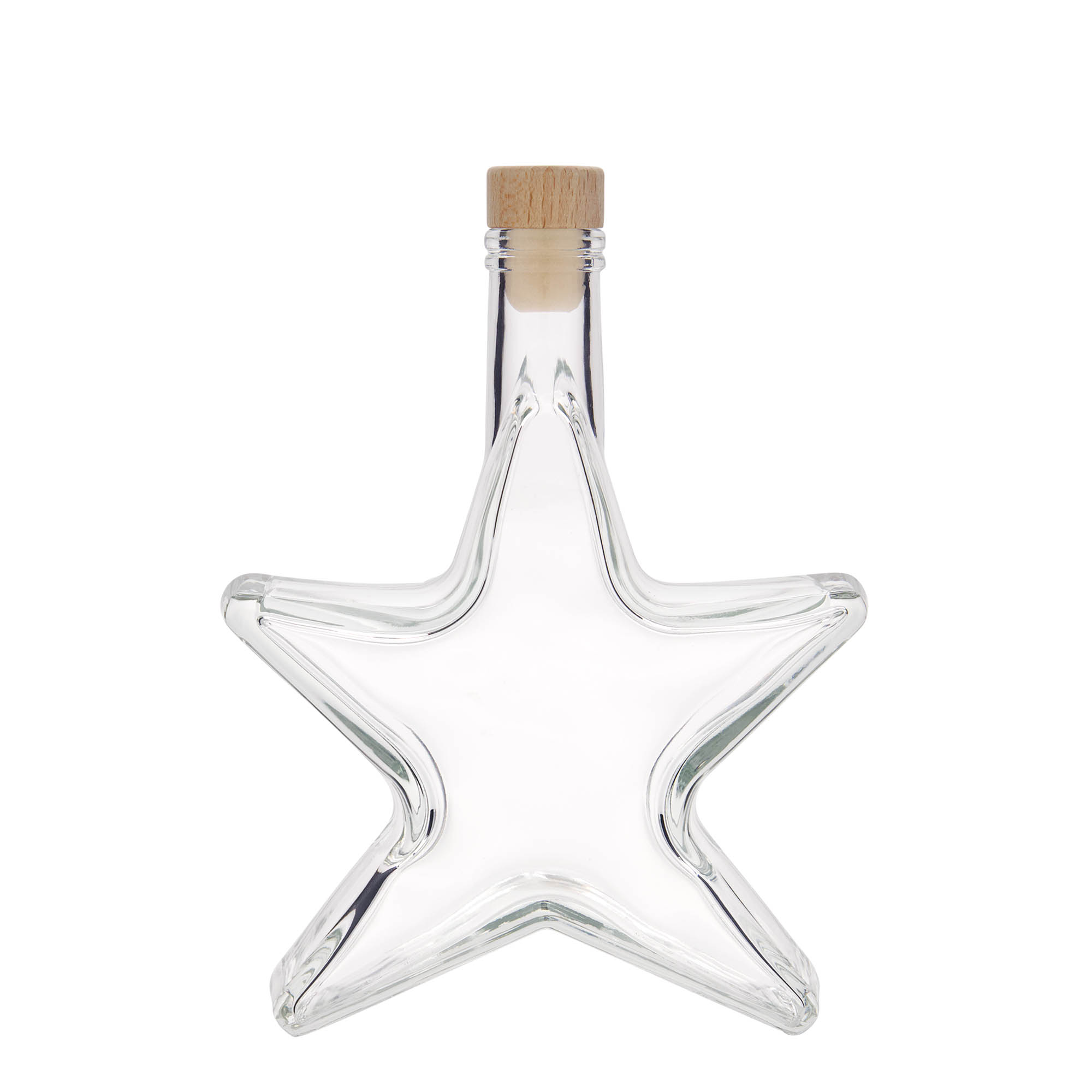 350 ml Glasflasche 'Stern', Mündung: Kork 350 ml Glasflasche 'Stern', Mündung: Kork