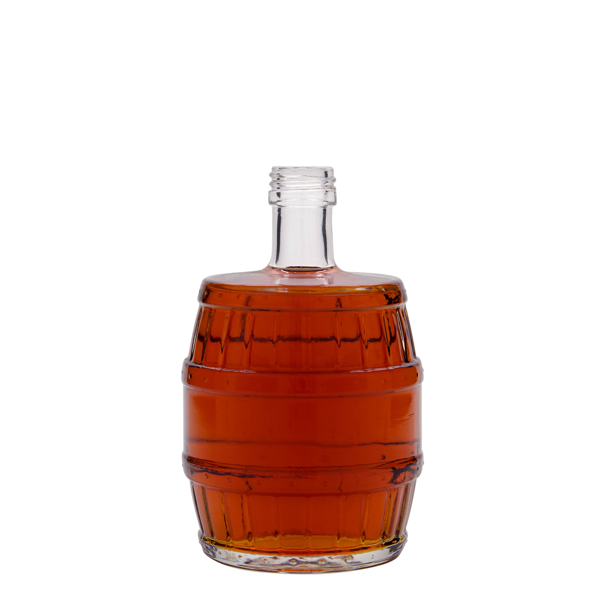 500 ml Glasflasche „Fass“, Mündung: PP 28