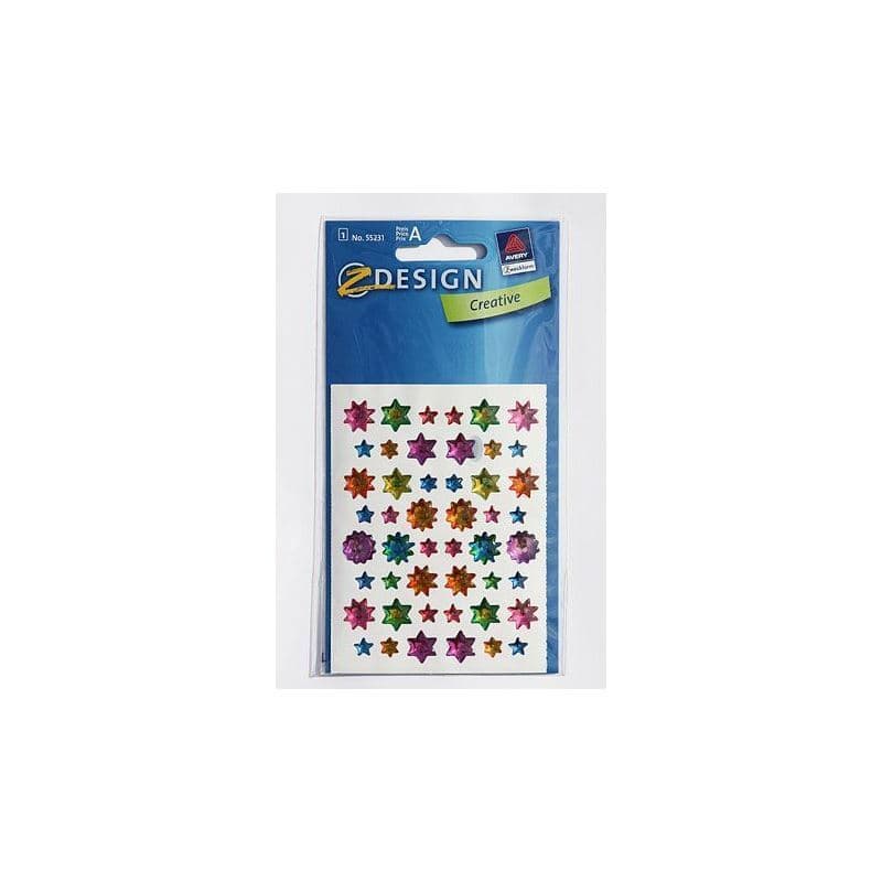 Zweckform Sticker „Gelsterne“, Kunststoff, mehrfarbig