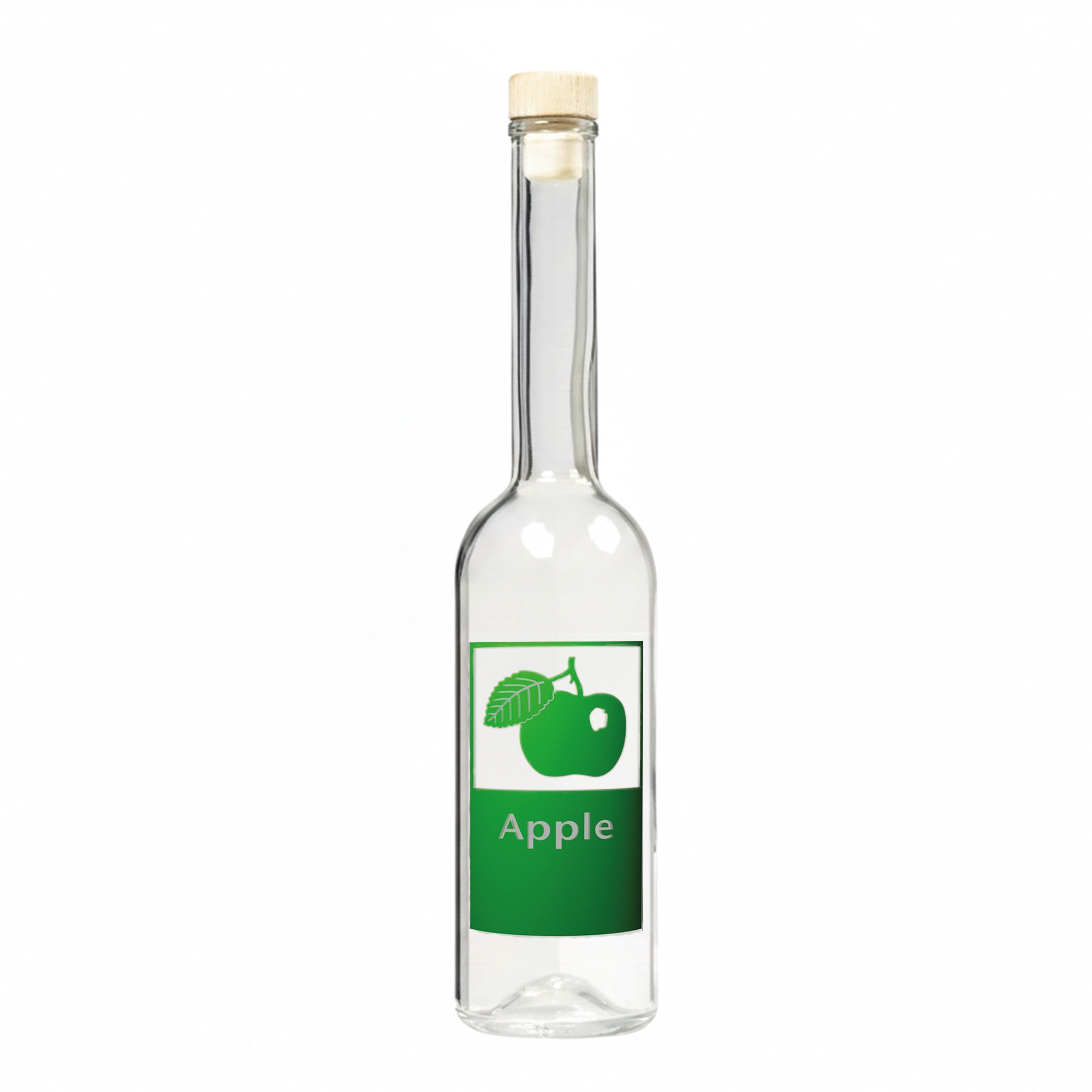 500 ml Glasflasche 'Opera', Motiv: Apple, Mündung: Kork