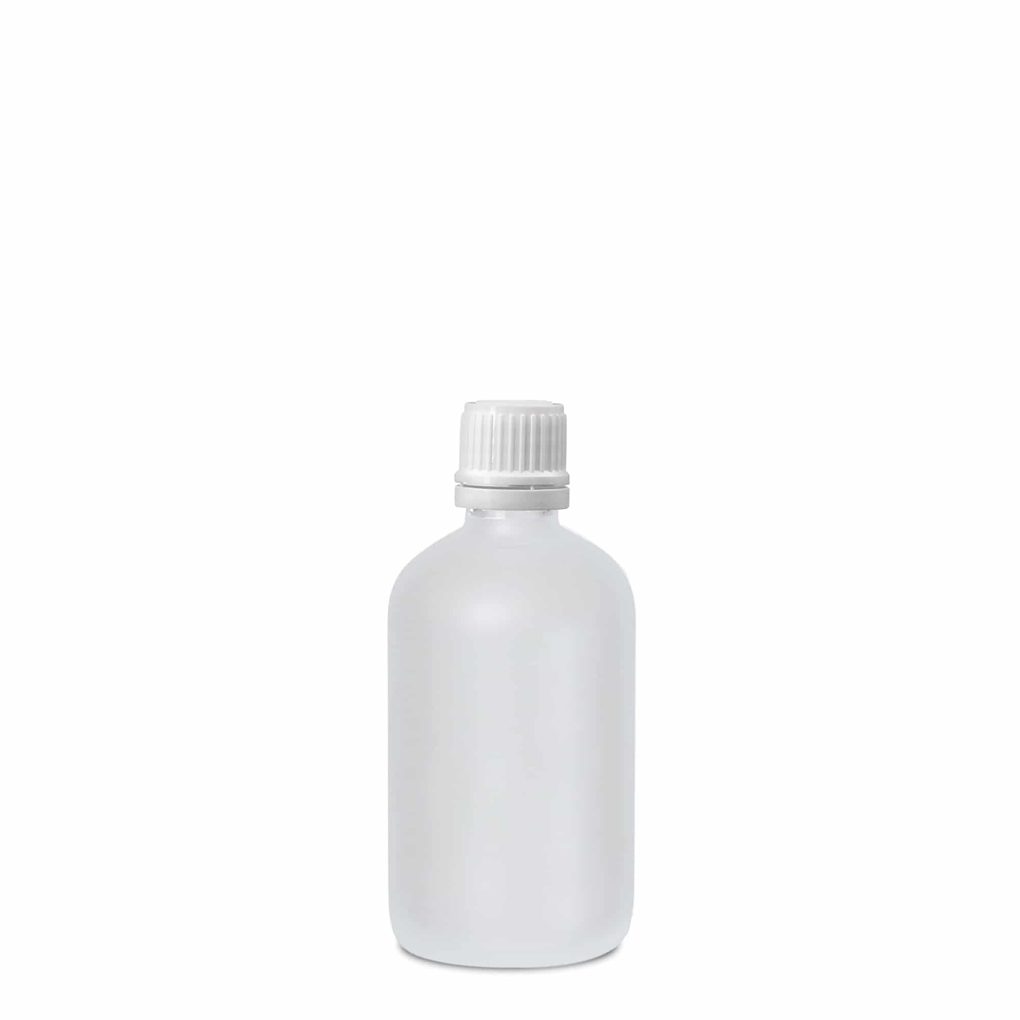 100 ml Medizinflasche, Glas, geeist, Mündung: DIN 18