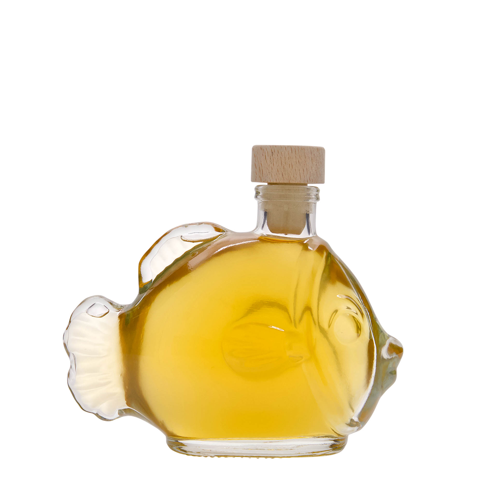 200 ml Glasflasche 'Fisch', Mündung: Kork 200 ml Glasflasche 'Fisch', Mündung: Kork