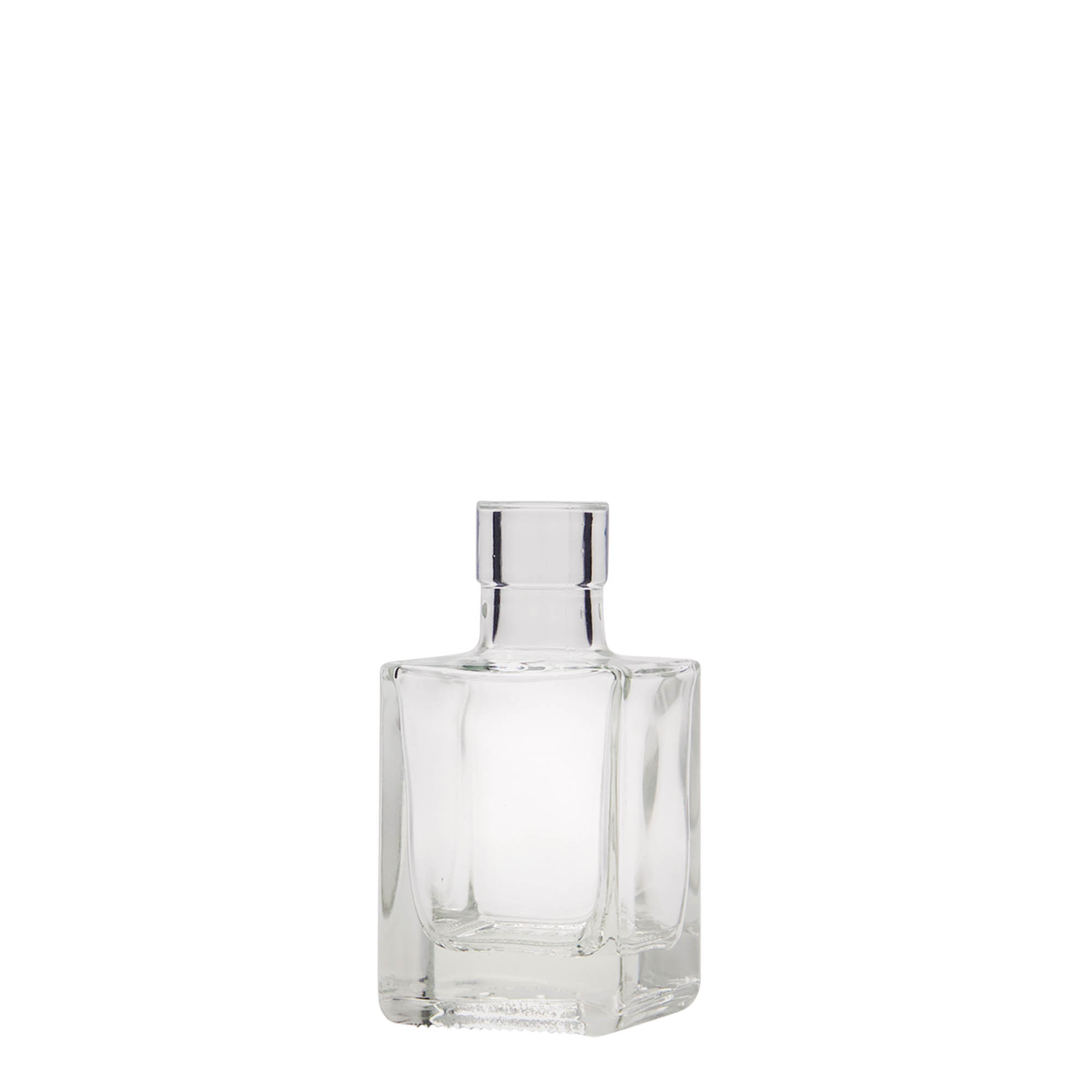 50 ml Glasflasche „Cube“, quadratisch, Mündung: Kork