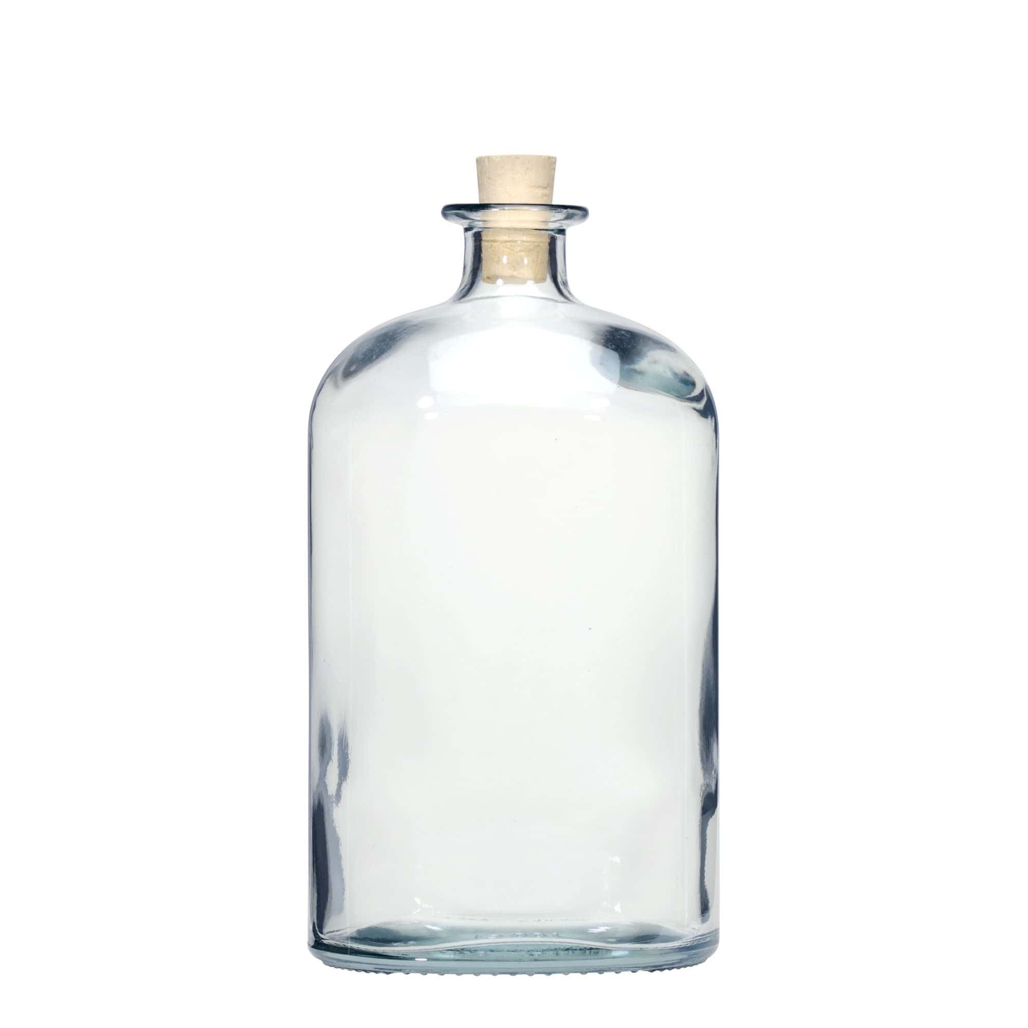 1.000 ml Glasflasche 'Dundee', oval, Mündung: Kork 1.000 ml Glasflasche 'Dundee', oval, Mündung: Kork