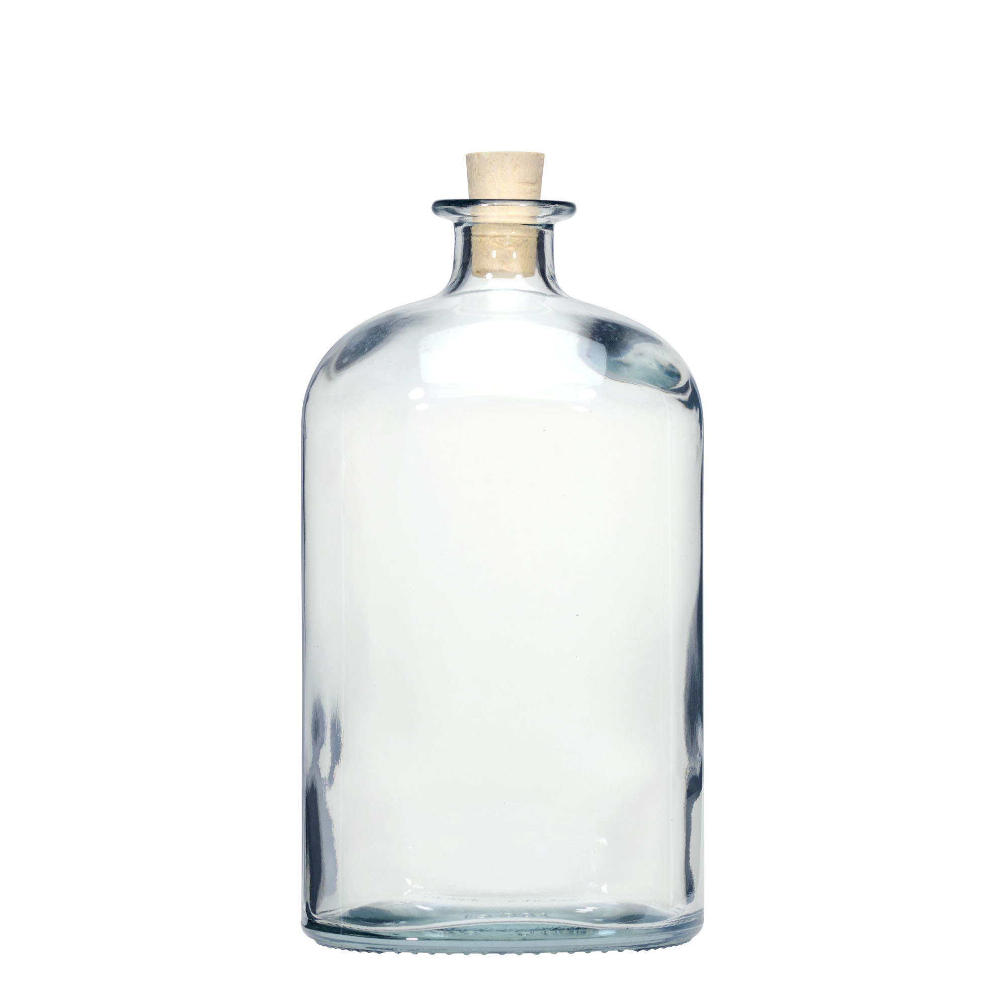 1.000 ml Glasflasche 'Dundee', oval, Mündung: Kork 1.000 ml Glasflasche 'Dundee', oval, Mündung: Kork