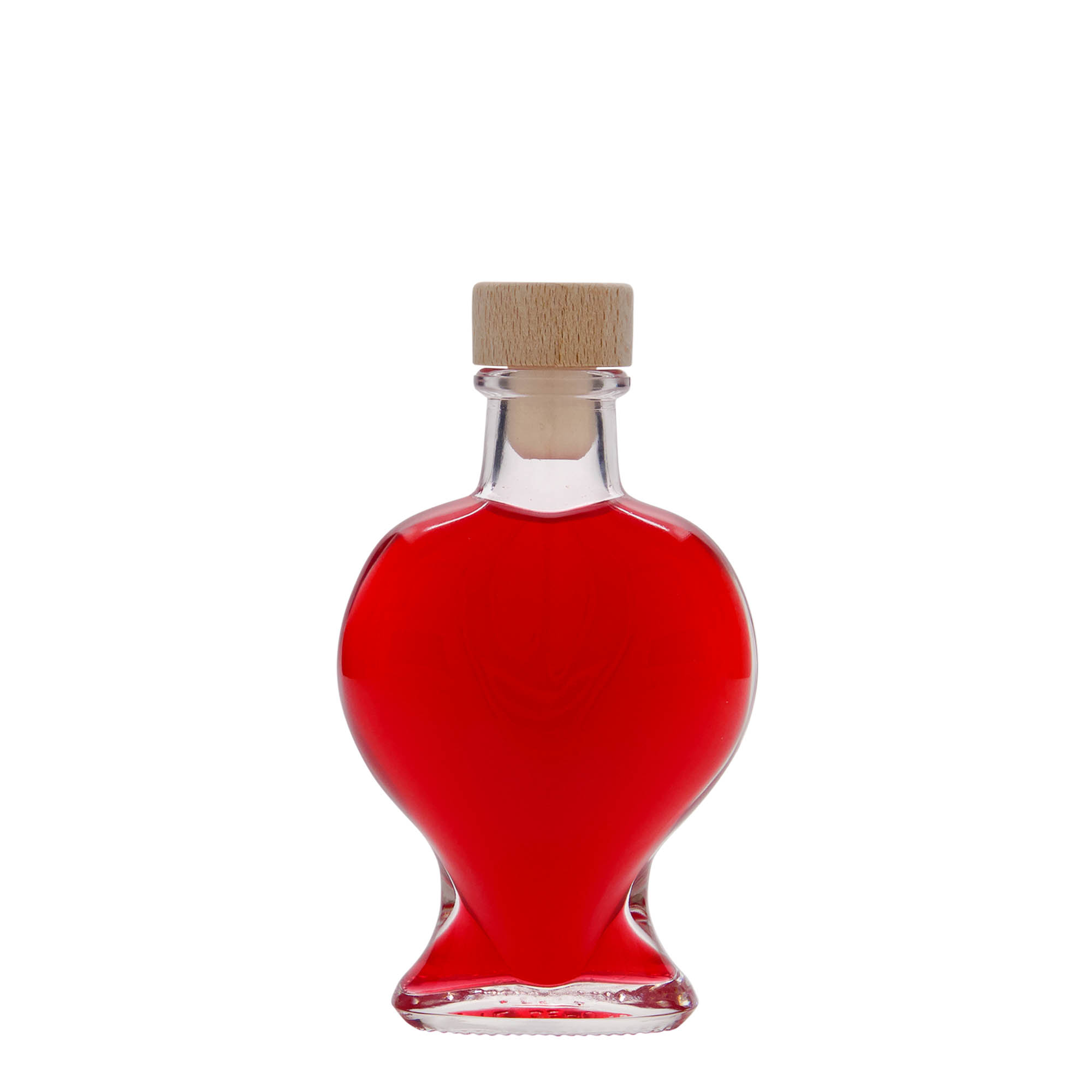 100 ml Glasflasche 'Herz', Mündung: Kork 100 ml Glasflasche 'Herz', Mündung: Kork