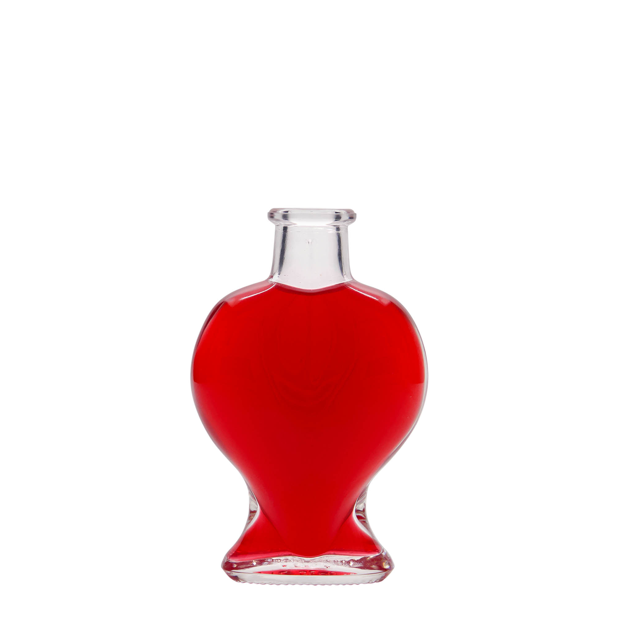 100 ml Glasflasche 'Herz', Mündung: Kork 100 ml Glasflasche 'Herz', Mündung: Kork