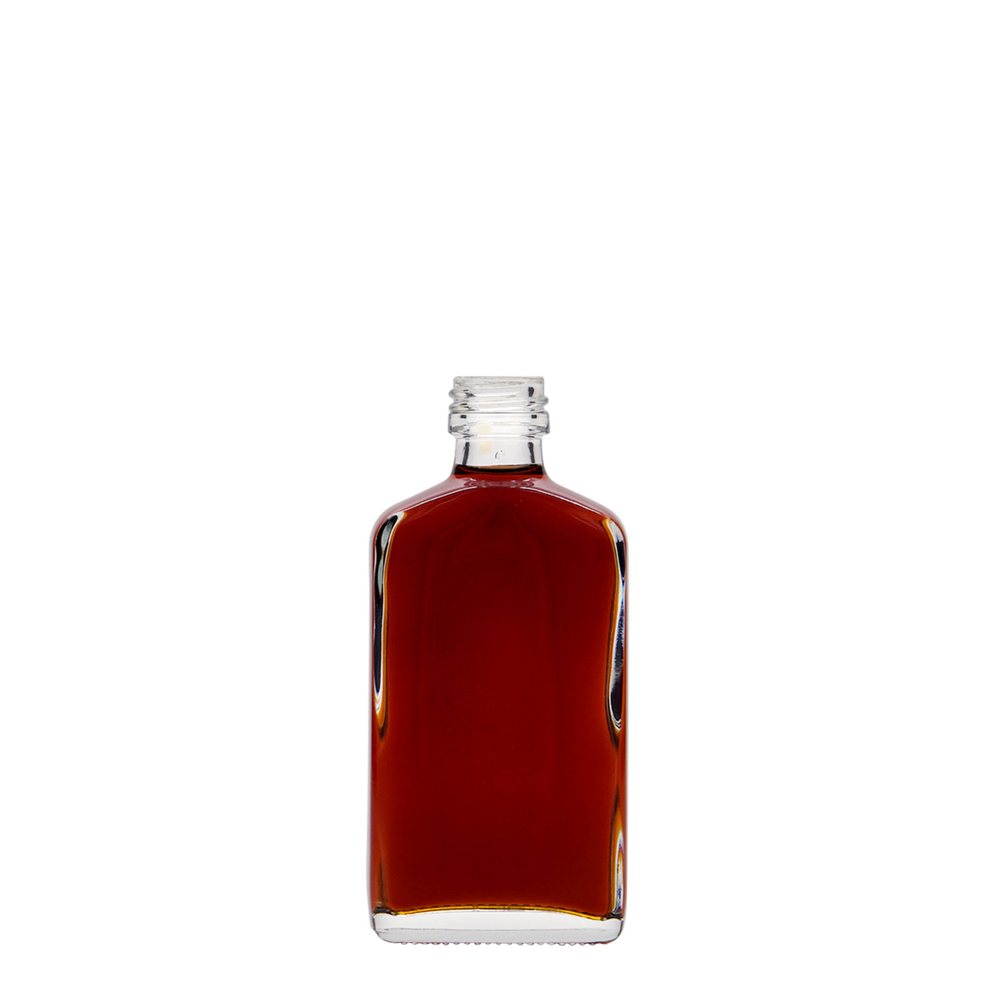 50 ml Taschenflasche, rechteckig, Glas, Mündung: PP 18 50 ml Taschenflasche, rechteckig, Glas, Mündung: PP 18