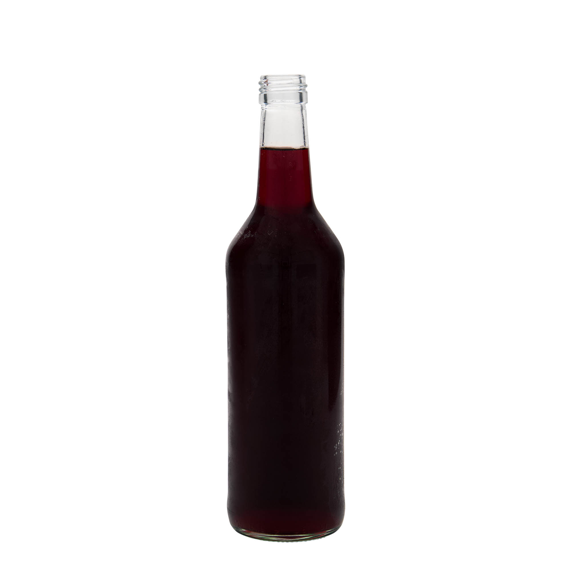 500 ml Glasflasche Geradhals, Mündung: PP 28 500 ml Glasflasche Geradhals, Mündung: PP 28