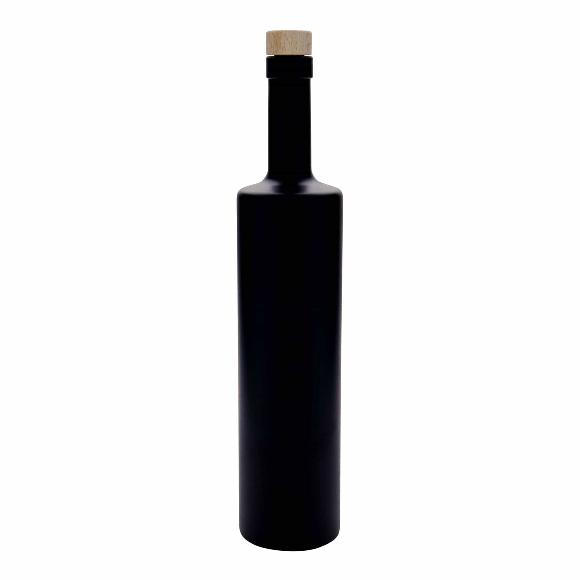 700 ml Glasflasche „Centurio“, schwarz, Mündung: Kork