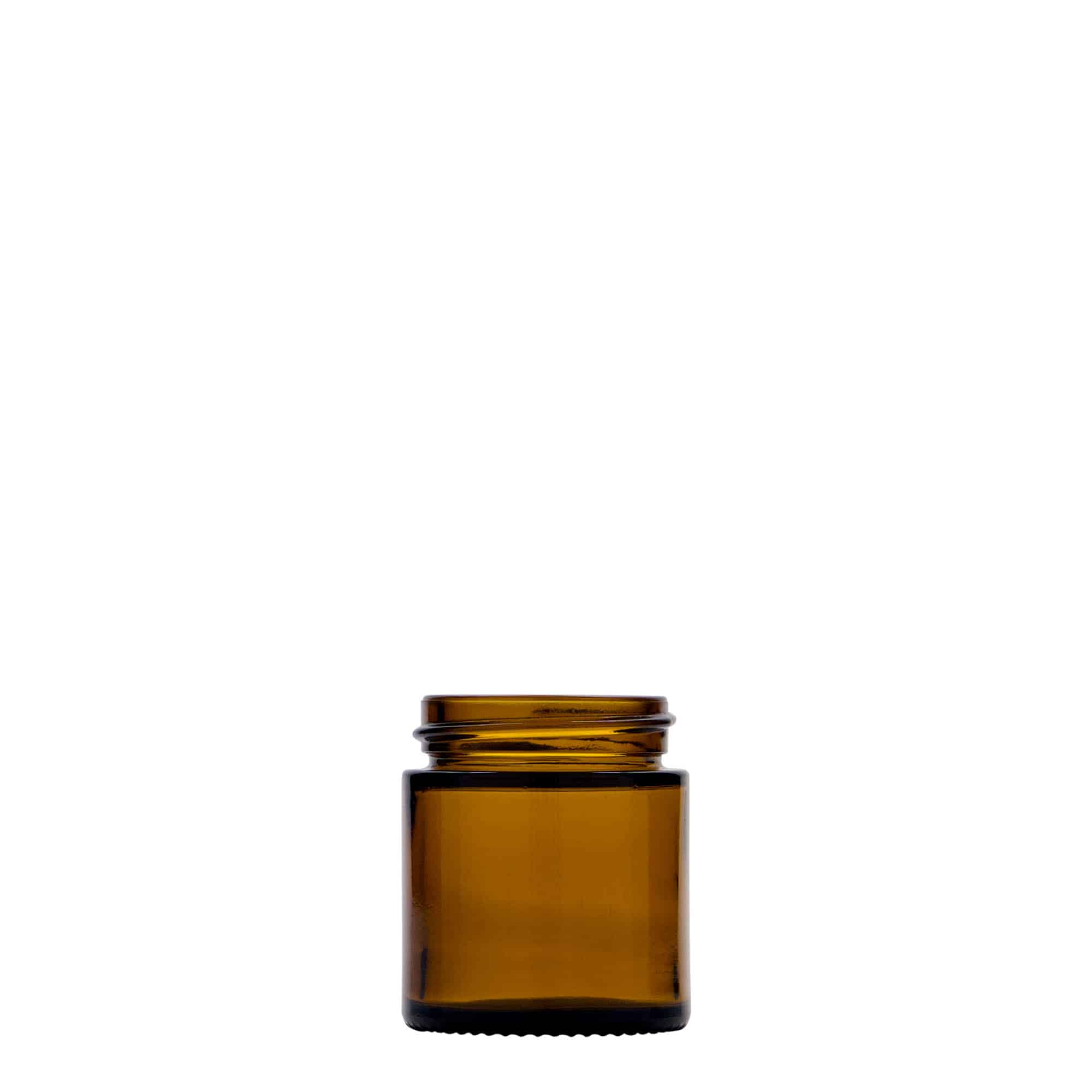 30 ml Tiegel 'Brown Line', Glas, braun, Mündung: Schraubverschluss