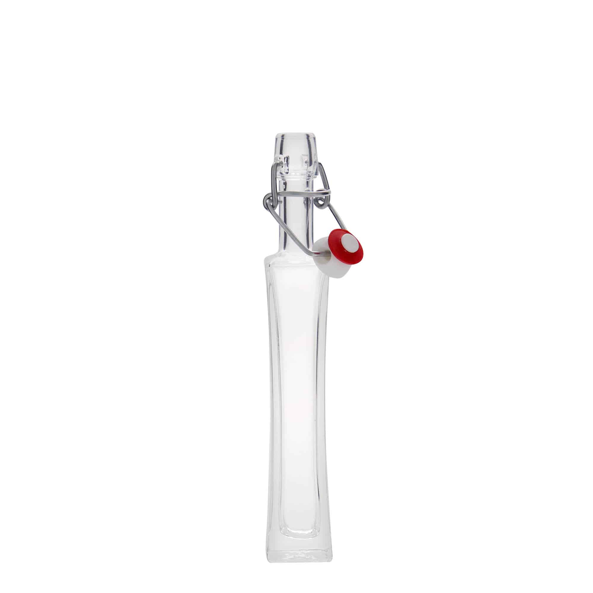 40 ml Glasflasche 'Koko', quadratisch, Mündung: Bügelverschluss 40 ml Glasflasche 'Koko', quadratisch, Mündung: Bügelverschluss
