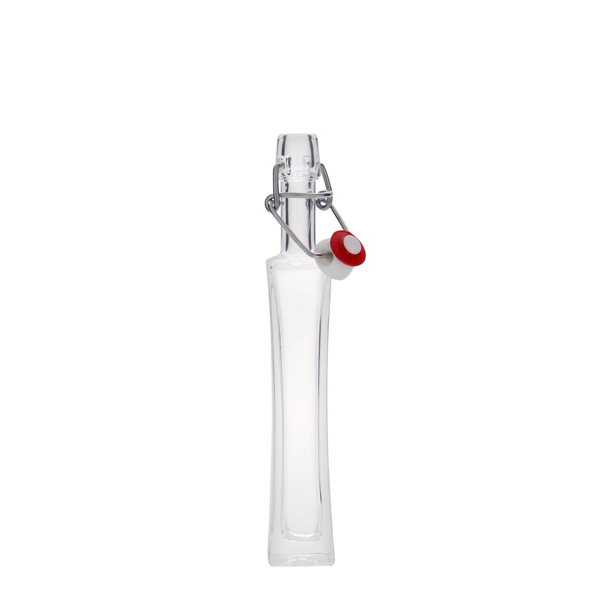 40 ml Glasflasche 'Koko', quadratisch, Mündung: Bügelverschluss 40 ml Glasflasche 'Koko', quadratisch, Mündung: Bügelverschluss