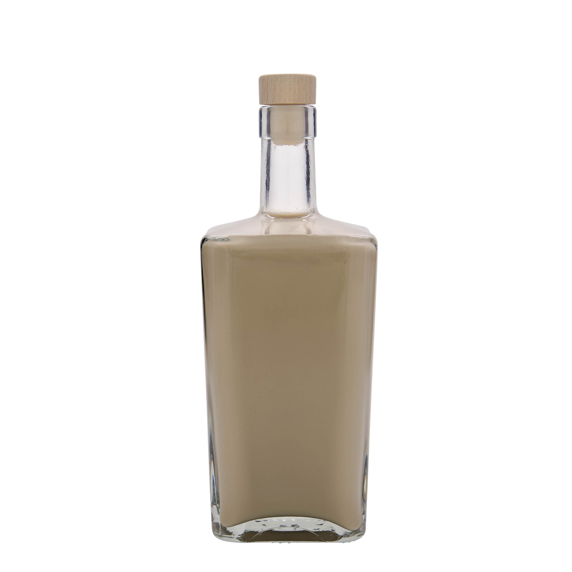 700 ml Glasflasche 'Noel', quadratisch, Mündung: Kork