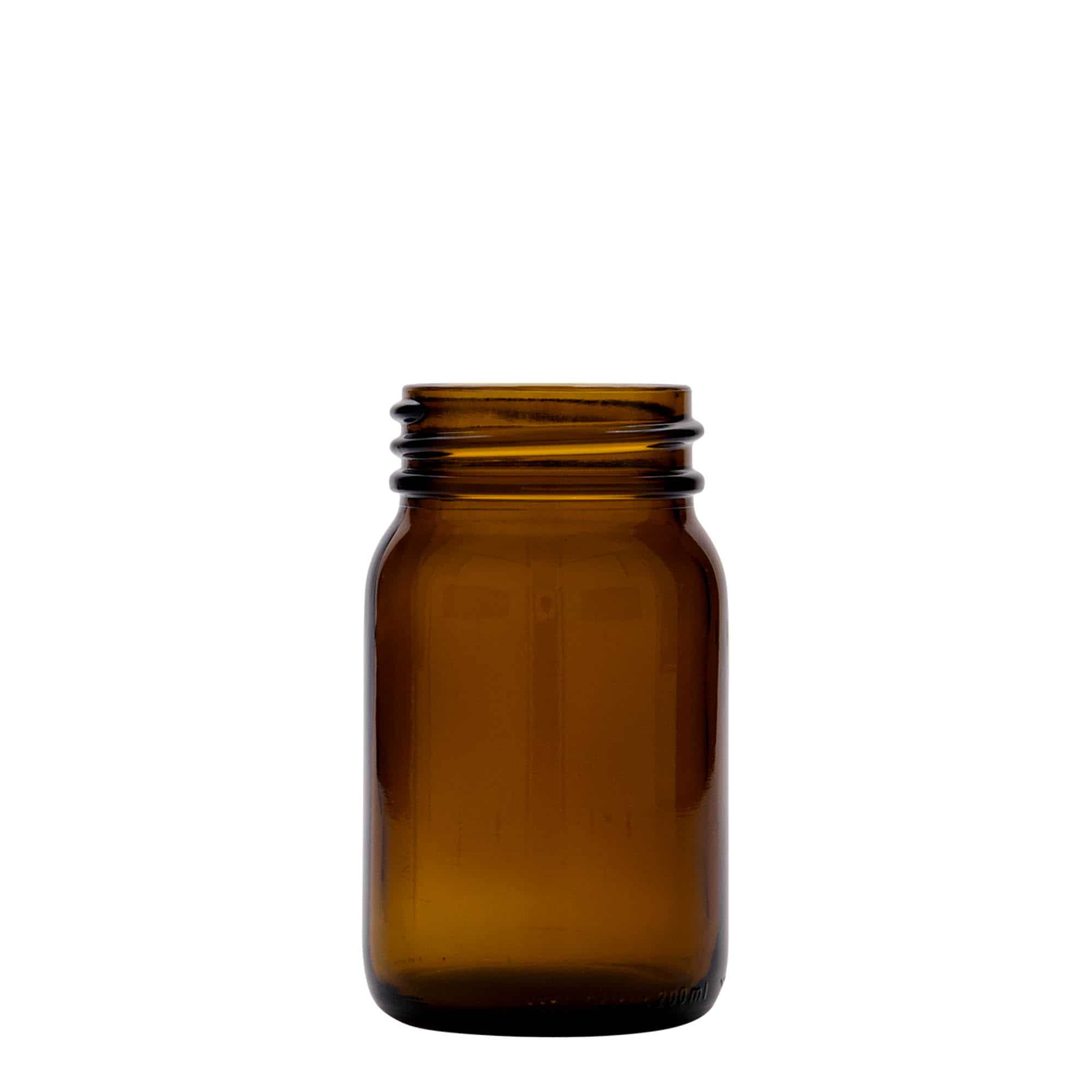 200 ml Weithalsglas, braun, Mündung: DIN 55 200 ml Weithalsglas, braun, Mündung: DIN 55