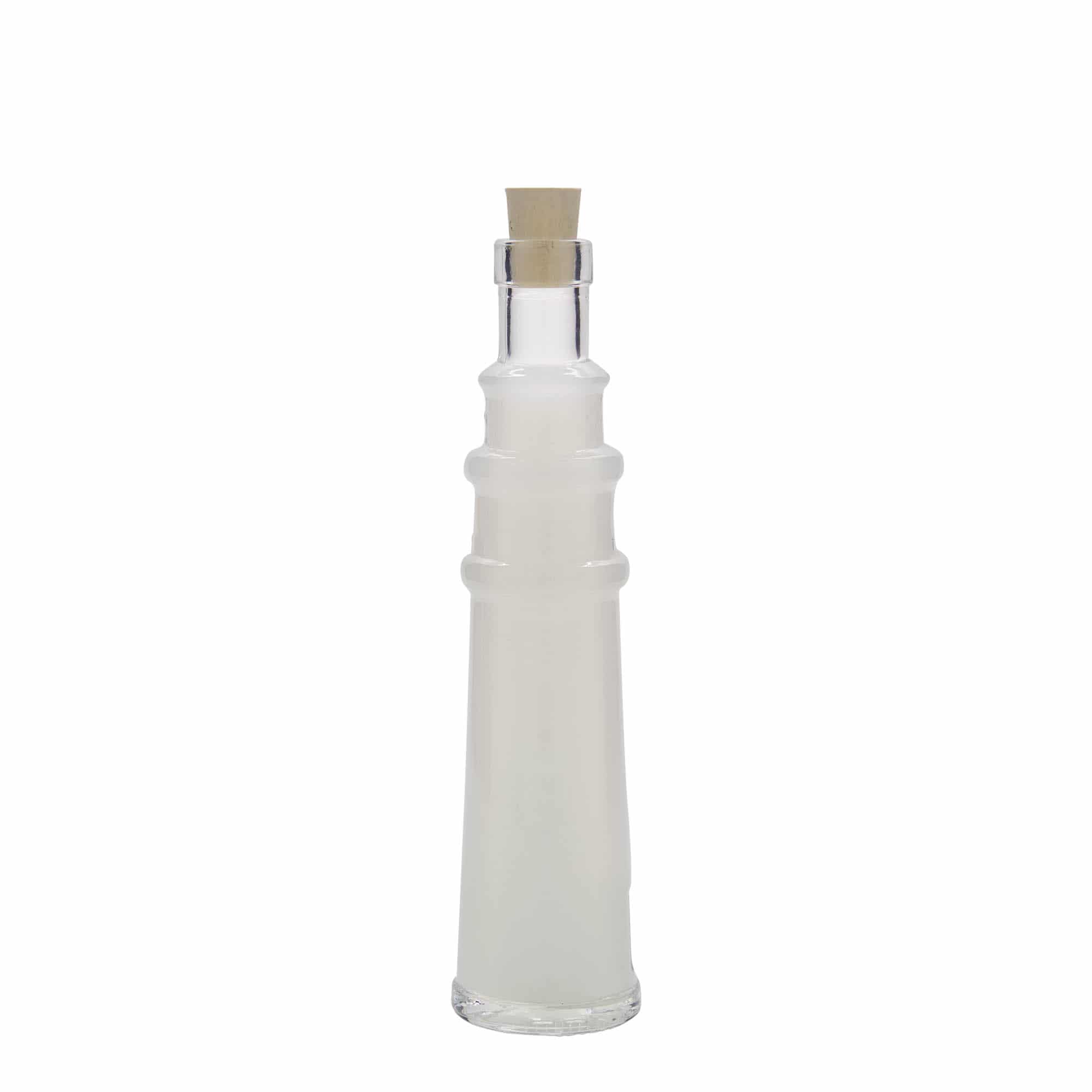 100 ml Glasflasche „Leuchtturm“, Mündung: Kork