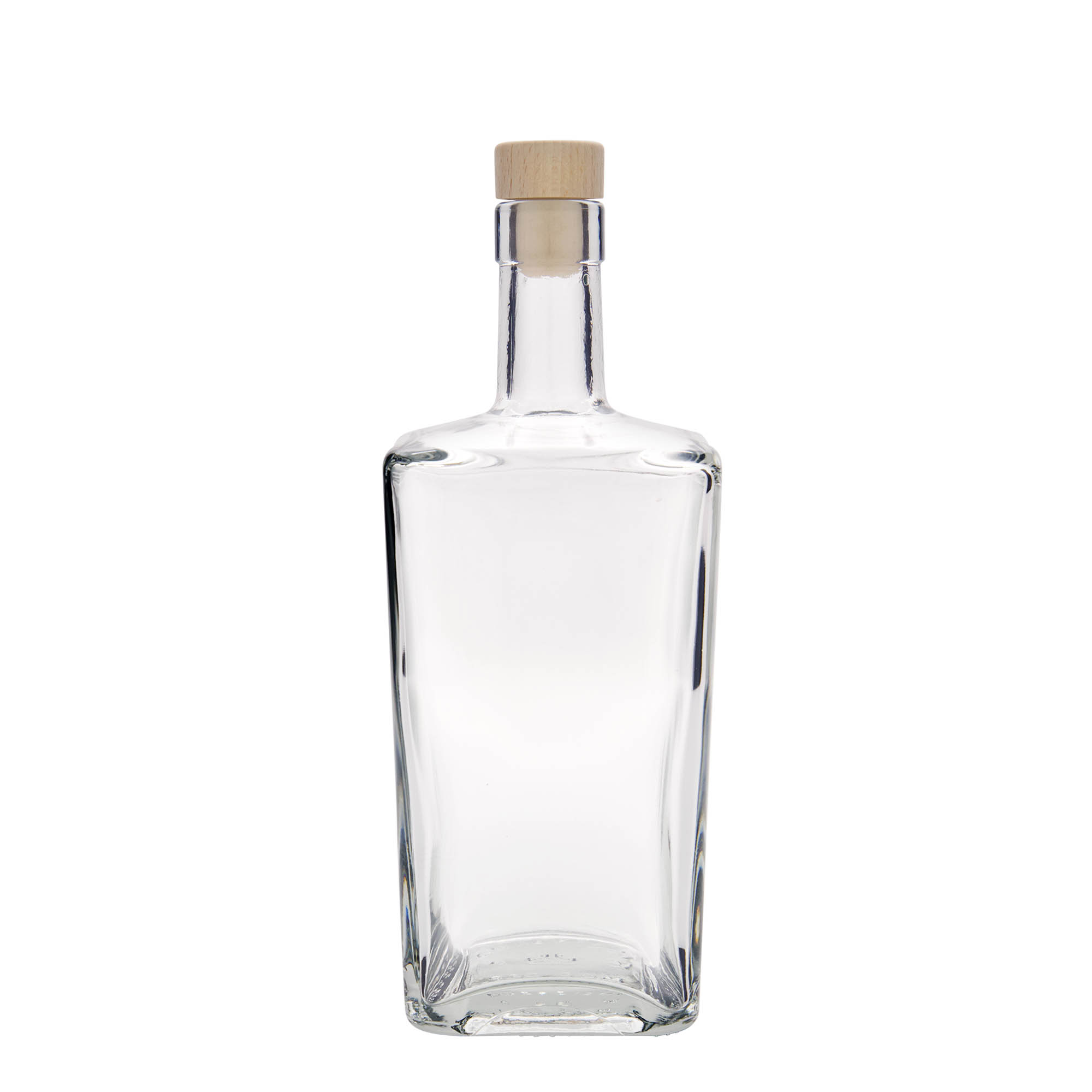 700 ml Glasflasche „Noel“, quadratisch, Mündung: Kork