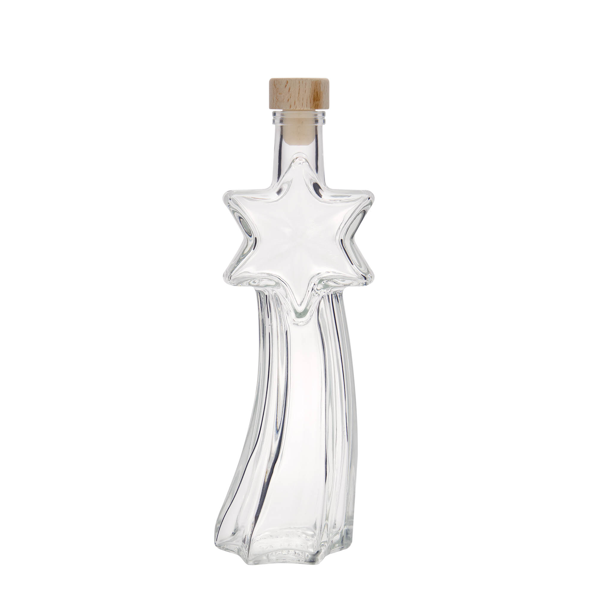200 ml Glasflasche 'Sternschnuppe', Mündung: Kork 200 ml Glasflasche 'Sternschnuppe', Mündung: Kork
