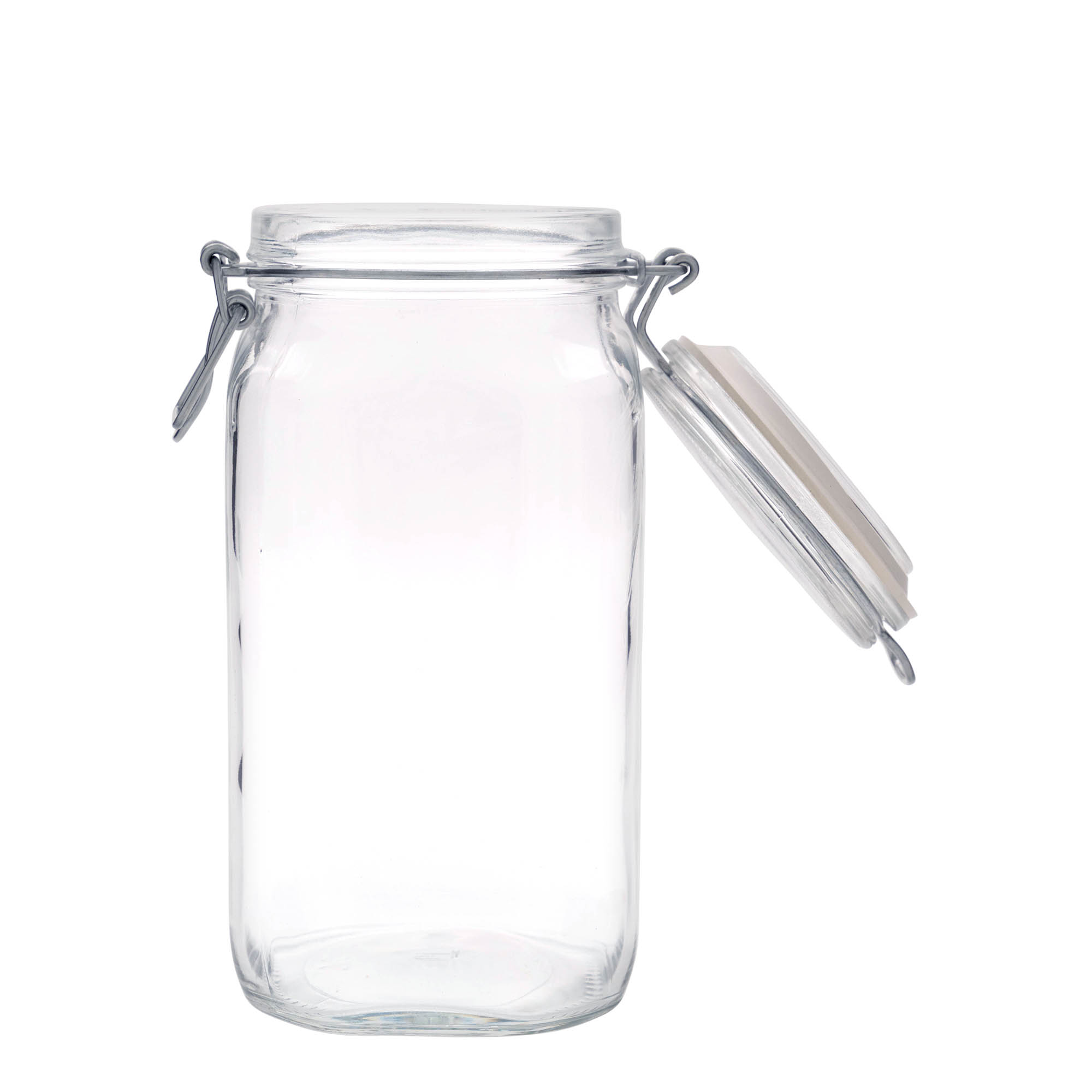 1.500 ml Drahtbügelglas 'Fido', quadratisch, Mündung: Drahtbügelverschluss 1.500 ml Drahtbügelglas 'Fido', quadratisch, Mündung: Drahtbügelverschluss