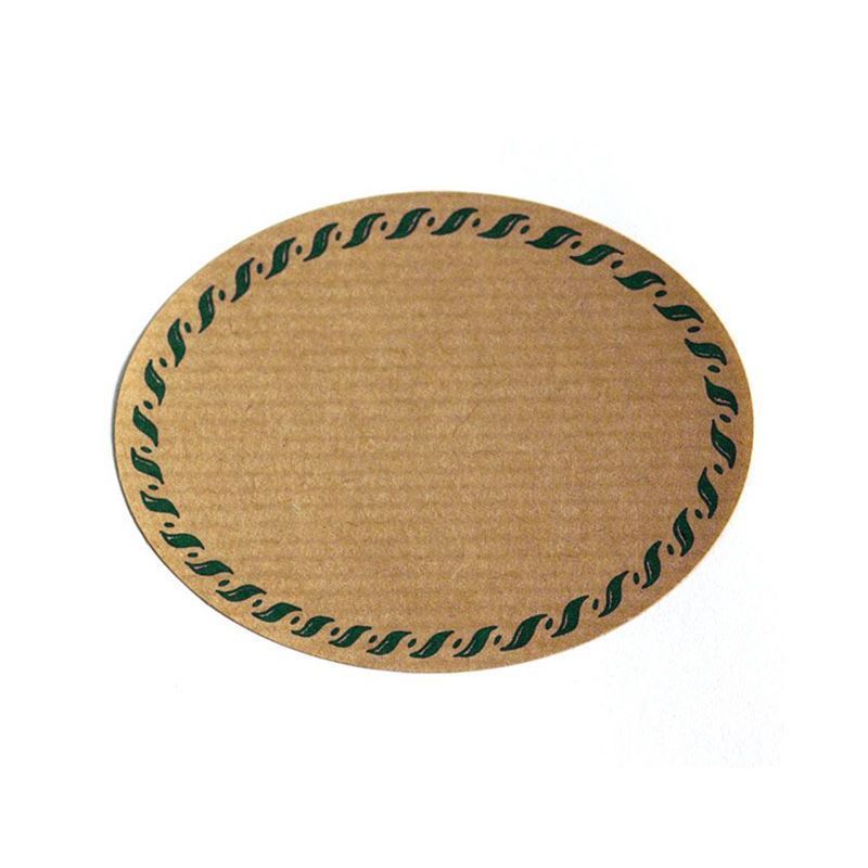 Naturetikett 'Kordelrand', oval, Papier, grün-braun Naturetikett 'Kordelrand', oval, Papier, grün-braun