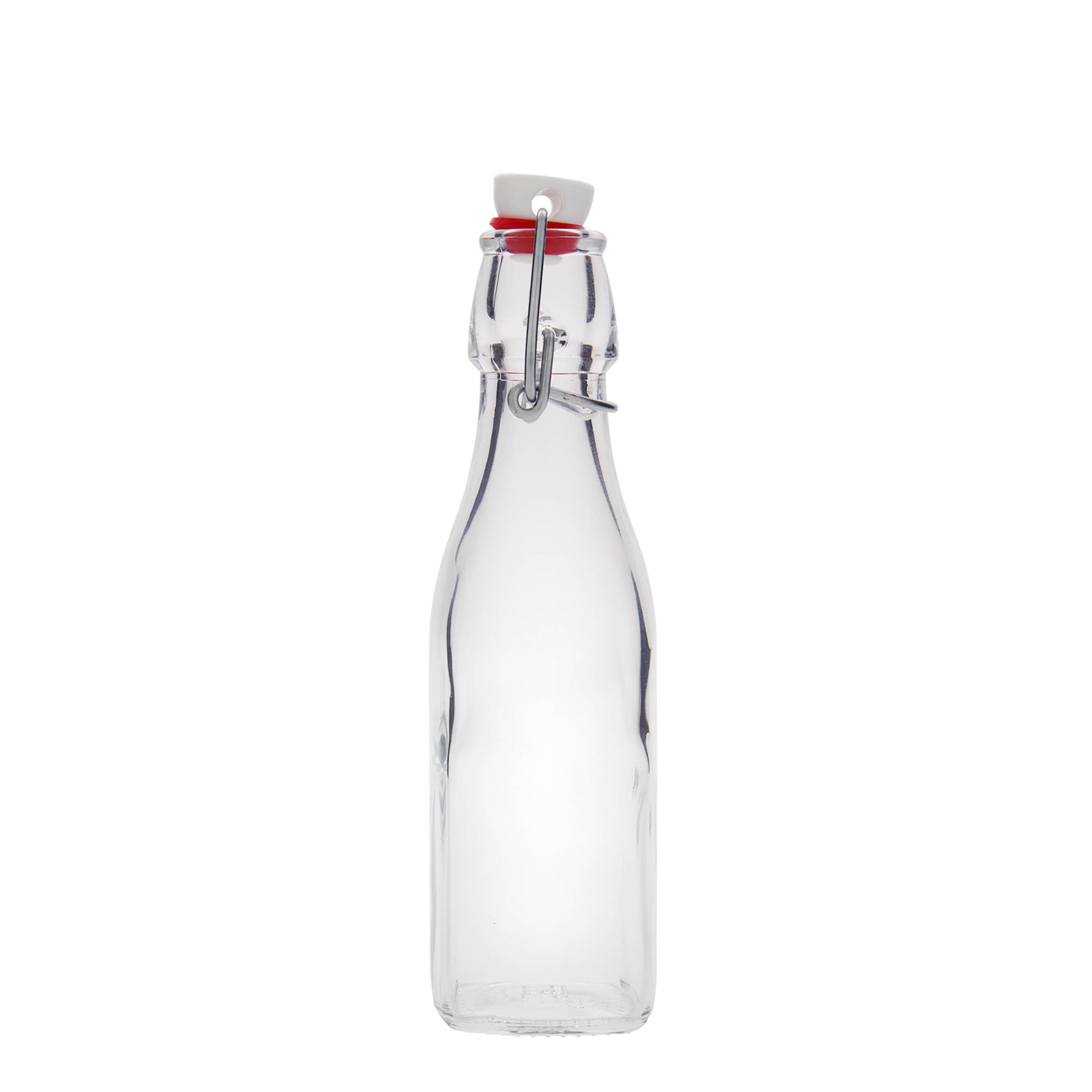 250 ml Glasflasche „Swing“, quadratisch, Mündung: Bügelverschluss