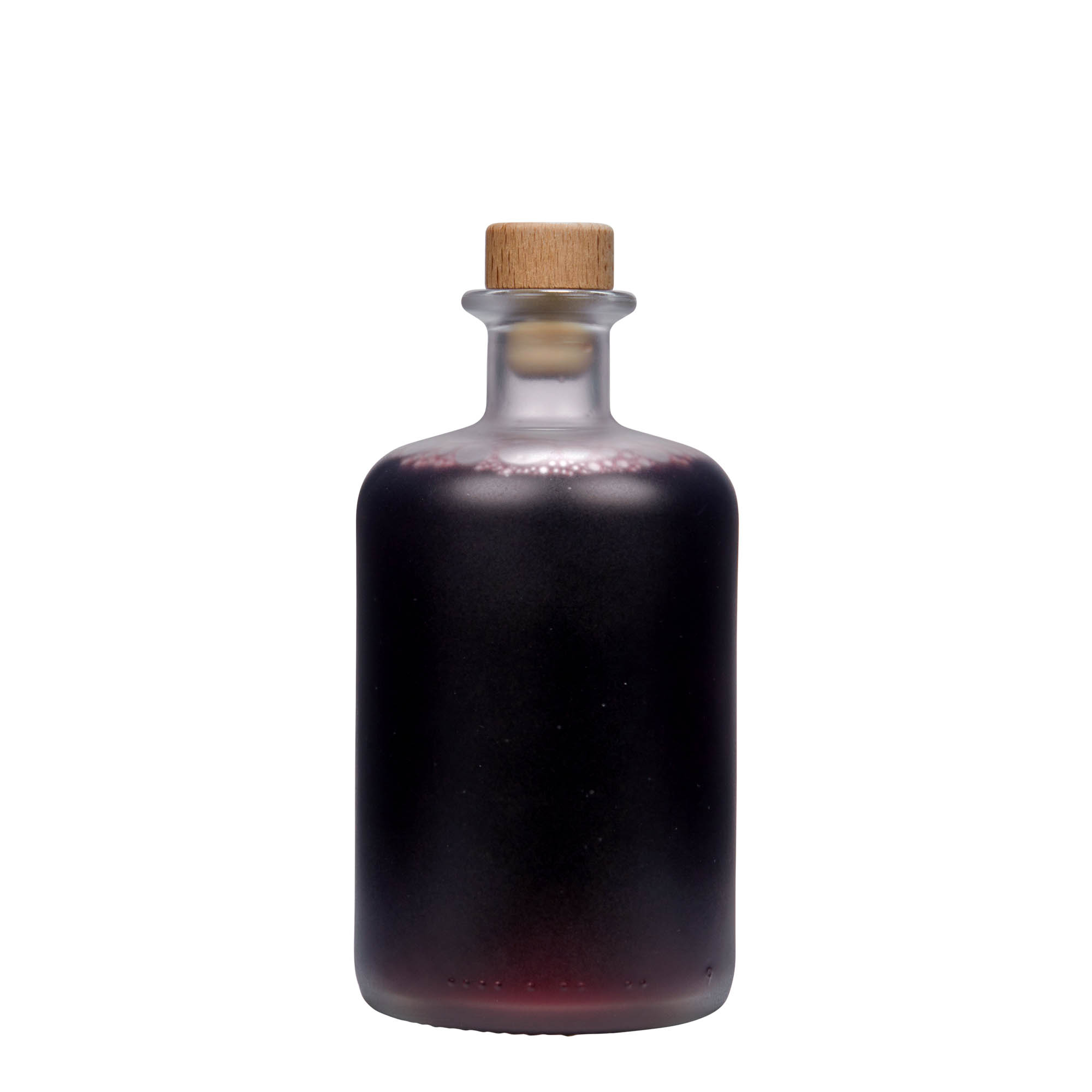 500 ml Glasflasche Apotheker, geeist, Mündung: Kork 500 ml Glasflasche Apotheker, geeist, Mündung: Kork