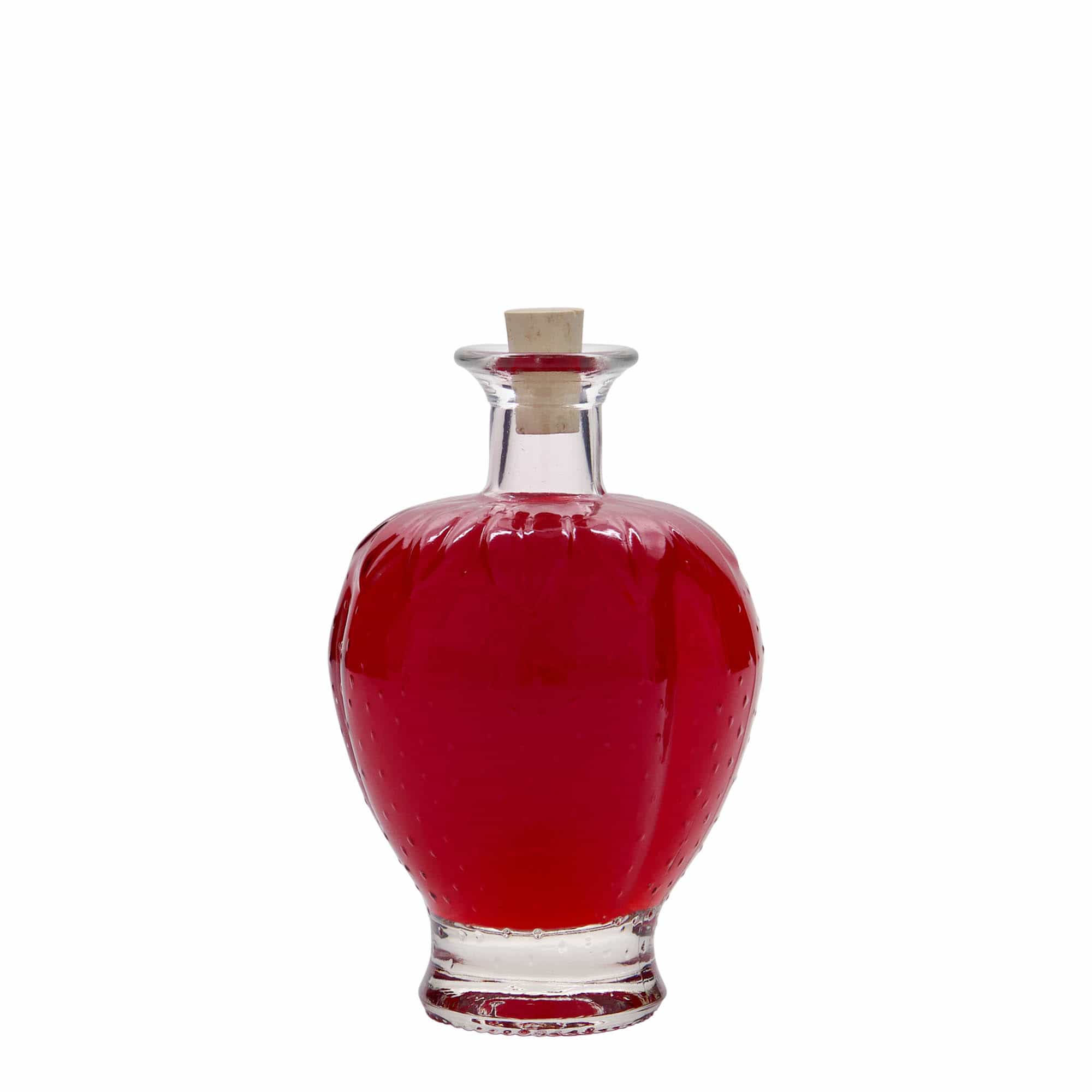 200 ml Glasflasche „Erdbeere“, Mündung: Kork