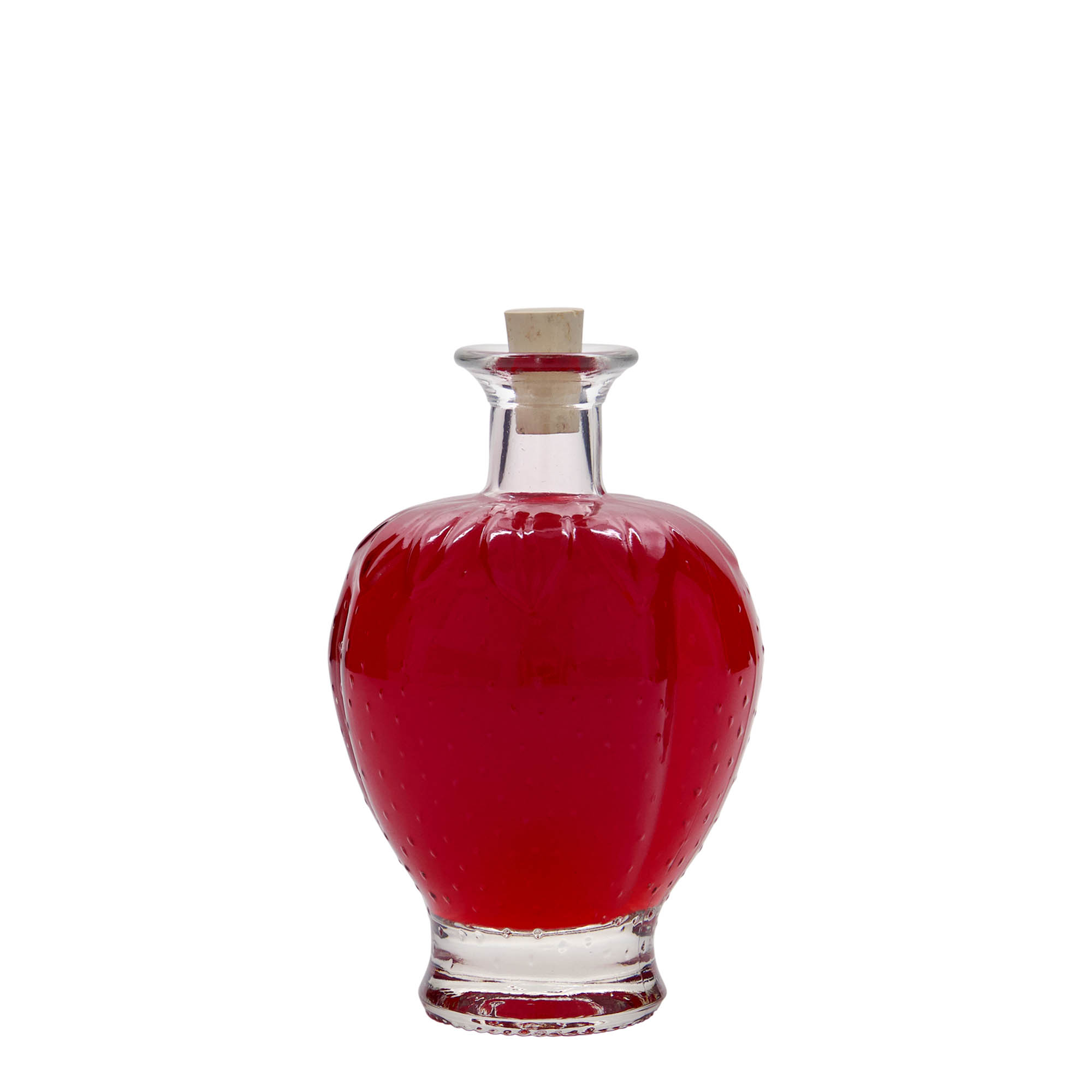 200 ml Glasflasche „Erdbeere“, Mündung: Kork
