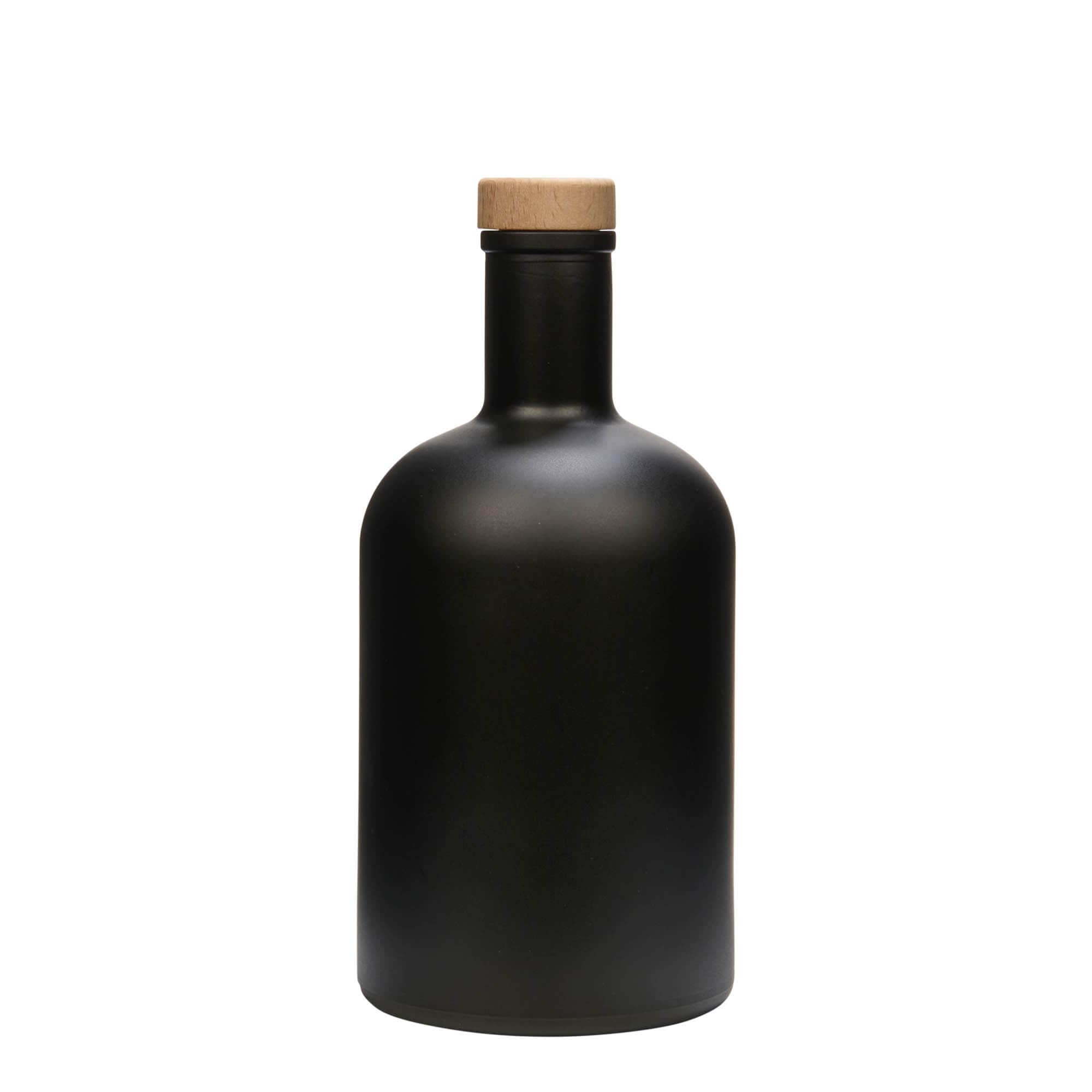 700 ml Glasflasche 'Gerardino', schwarz, Mündung: Kork 700 ml Glasflasche 'Gerardino', schwarz, Mündung: Kork