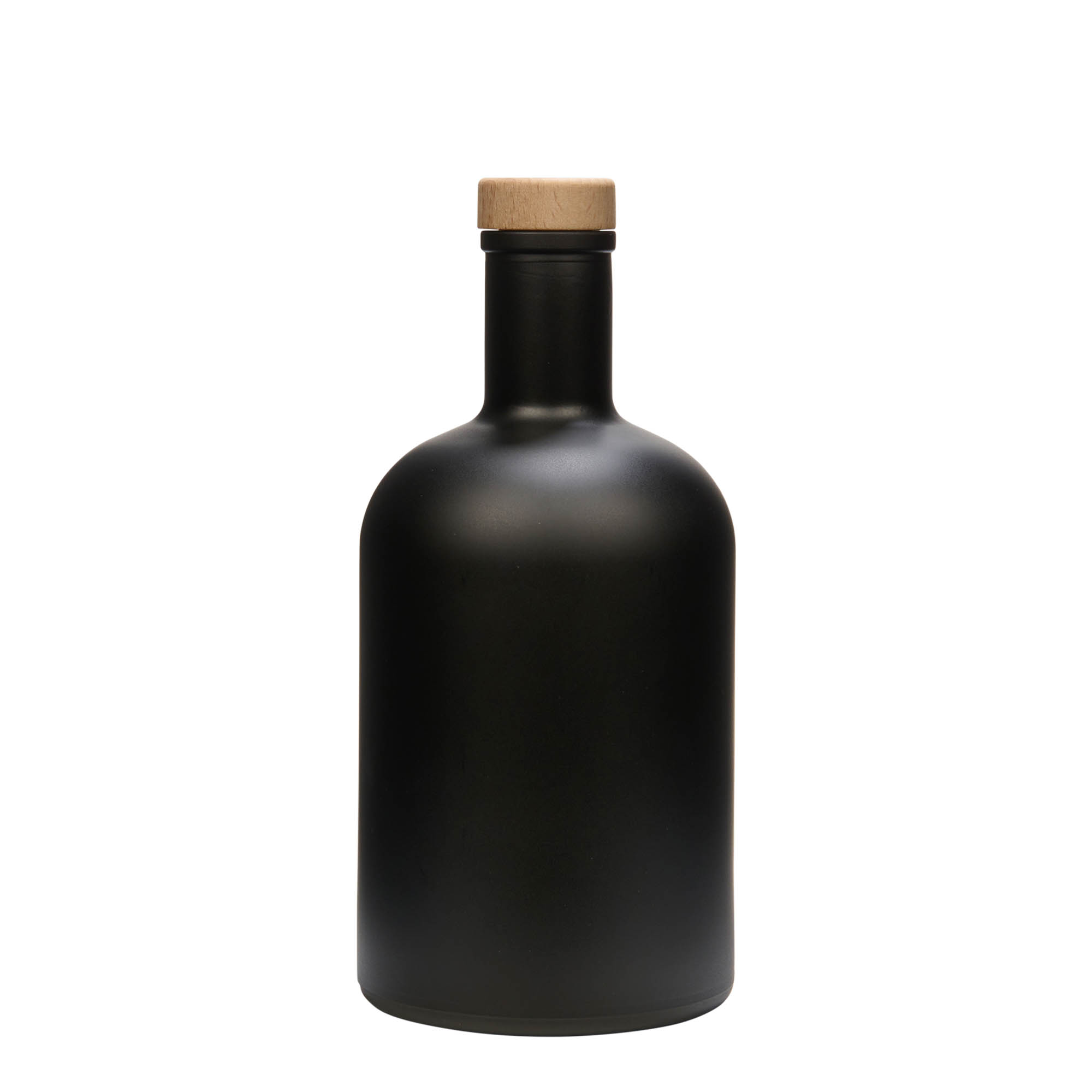 700 ml Glasflasche „Gerardino“, schwarz, Mündung: Kork