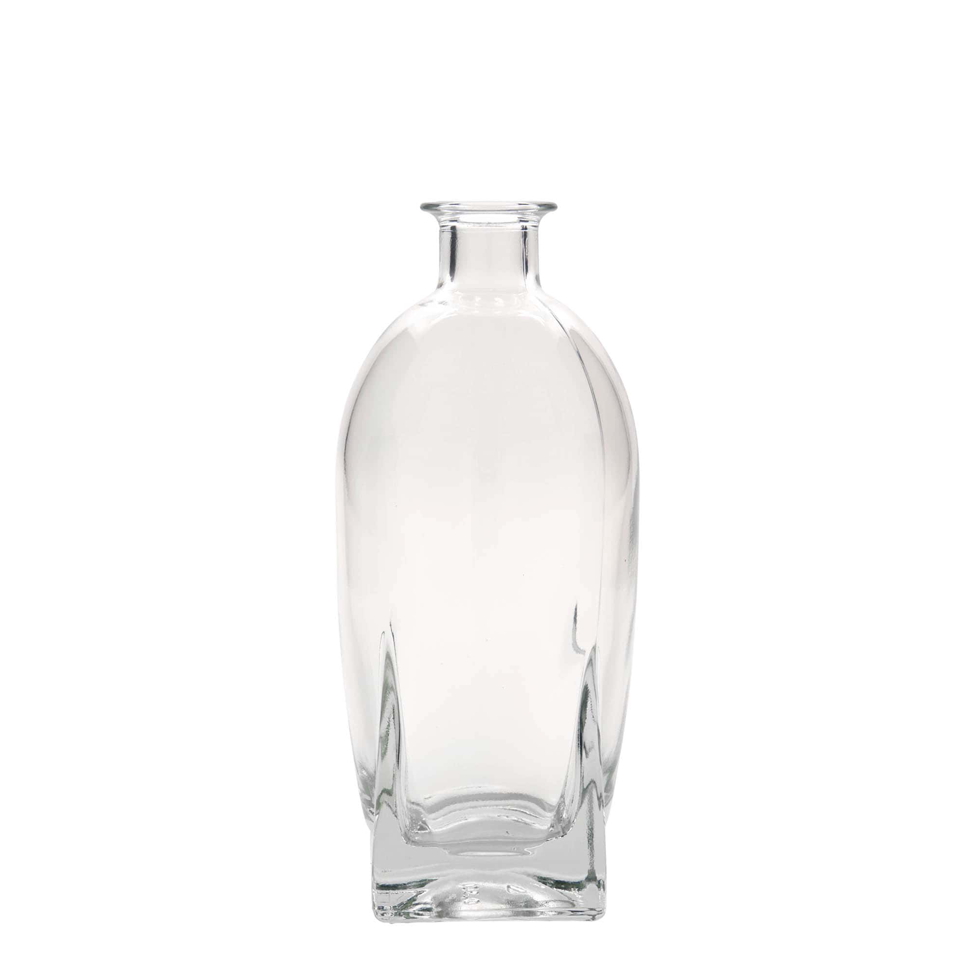 500 ml Glasflasche 'Zino', quadratisch, Mündung: Kork