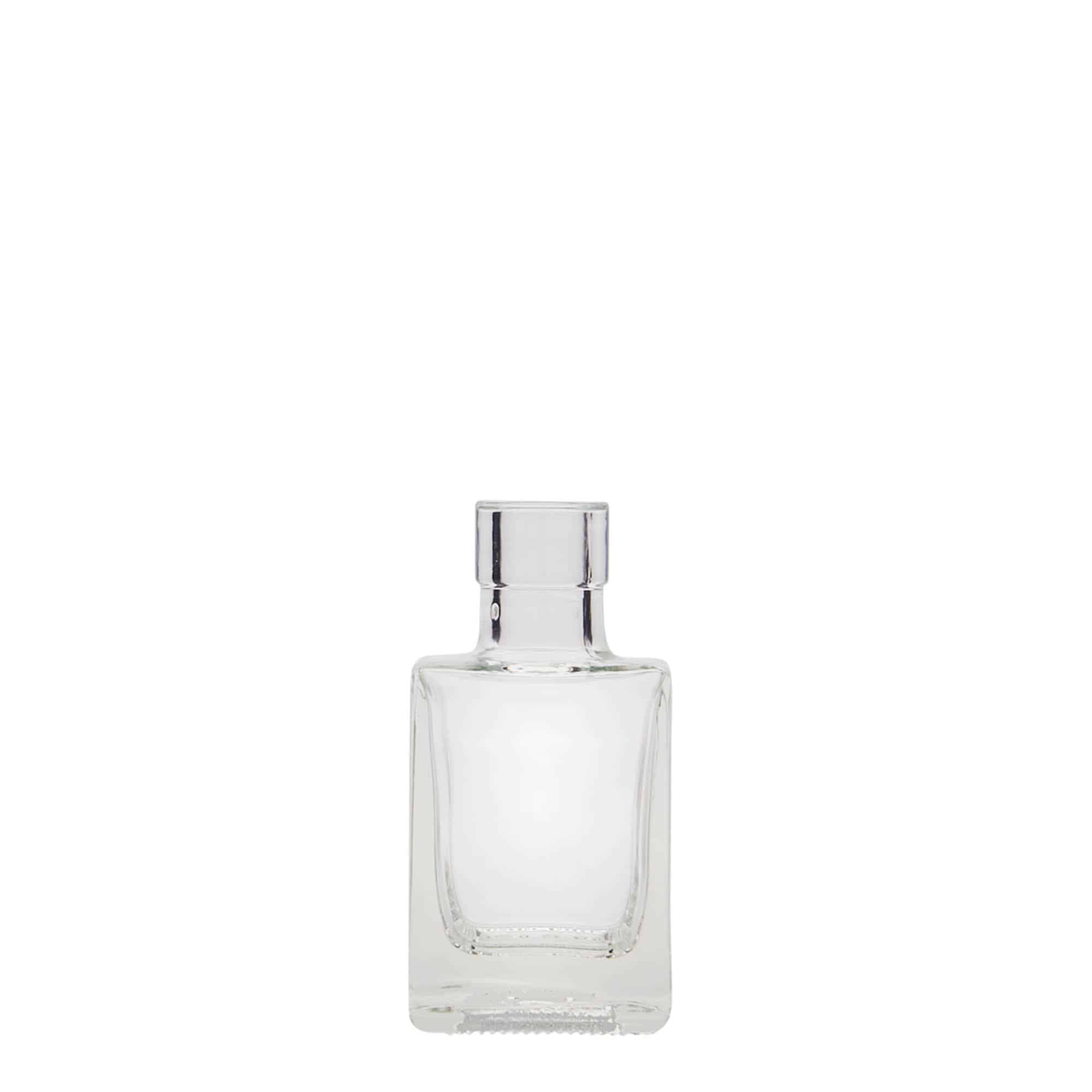 50 ml Glasflasche 'Cube', quadratisch, Mündung: Kork