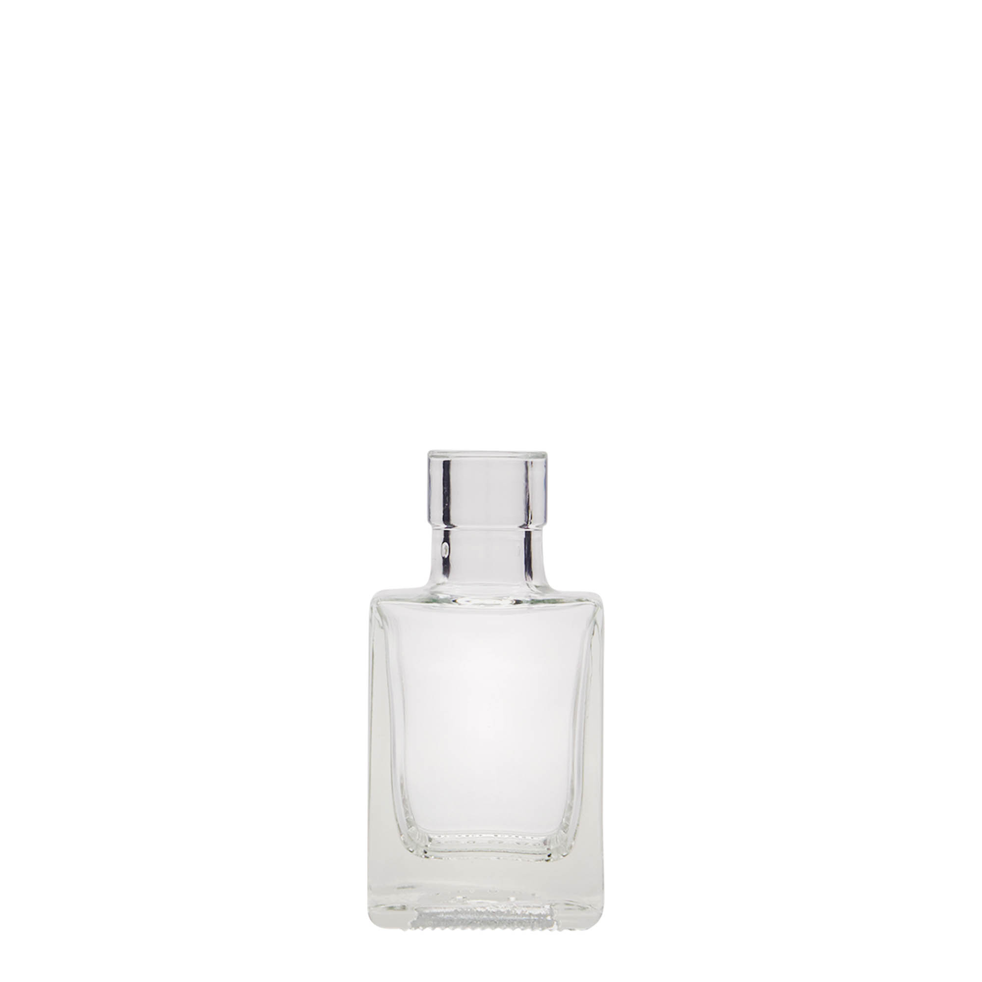 50 ml Glasflasche „Cube“, quadratisch, Mündung: Kork