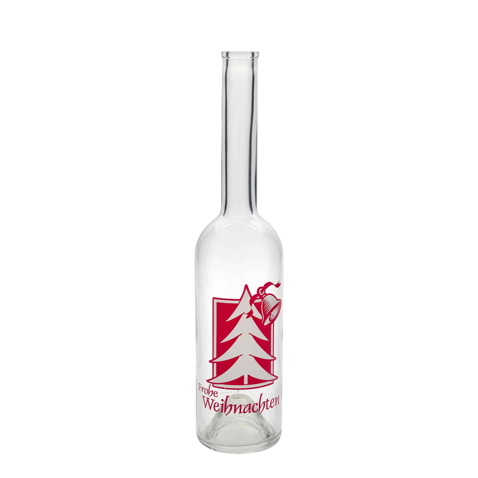 500 ml Glasflasche „Opera“, Motiv: Weihnachtsgruß, Mündung: Kork