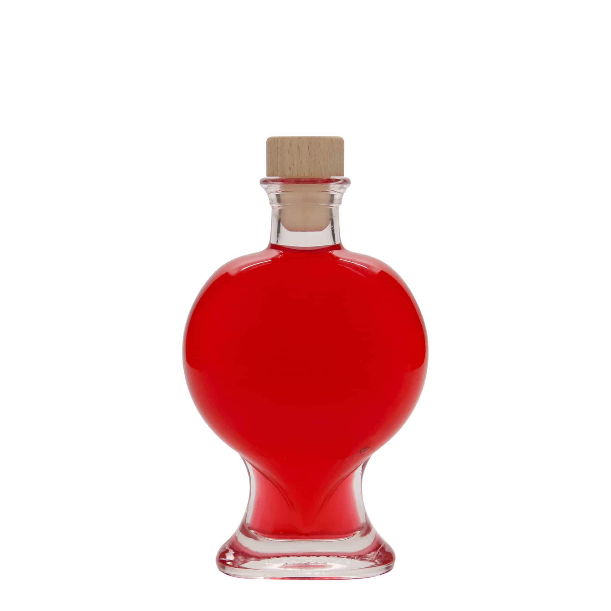 200 ml Glasflasche 'Herz', Mündung: Kork