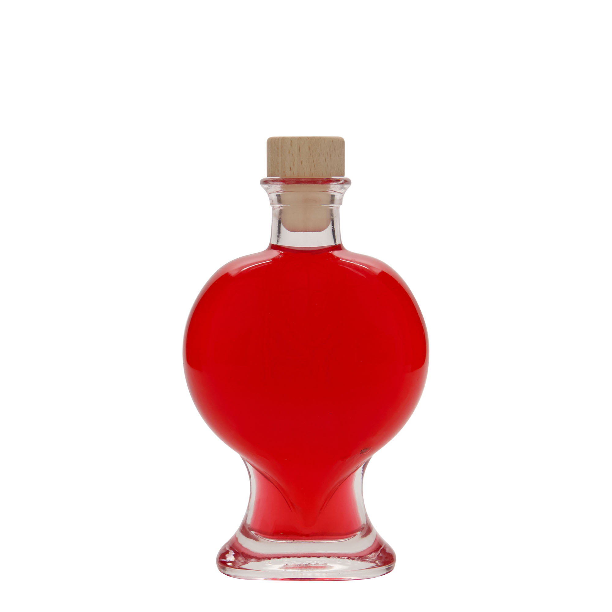 200 ml Glasflasche 'Herz', Mündung: Kork 200 ml Glasflasche 'Herz', Mündung: Kork